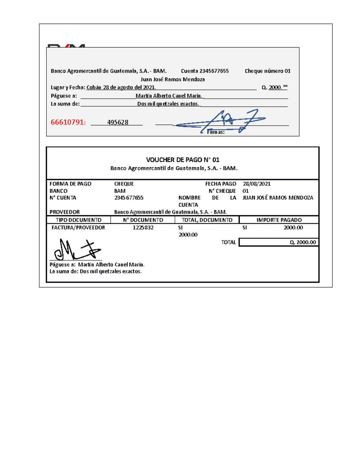 Voucher de Pago N° 01 a N° 05 - Banco Agromercantil de Guatemala - Studocu