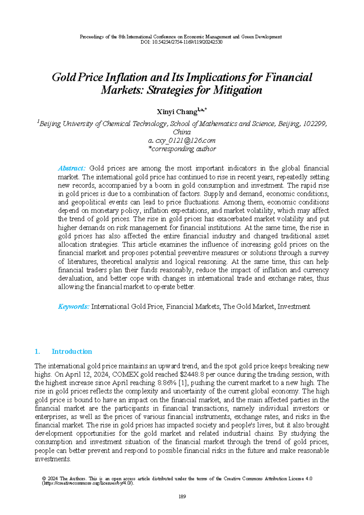 Gold Price Inflation and Its Impact on Financial Markets: Strategies ...