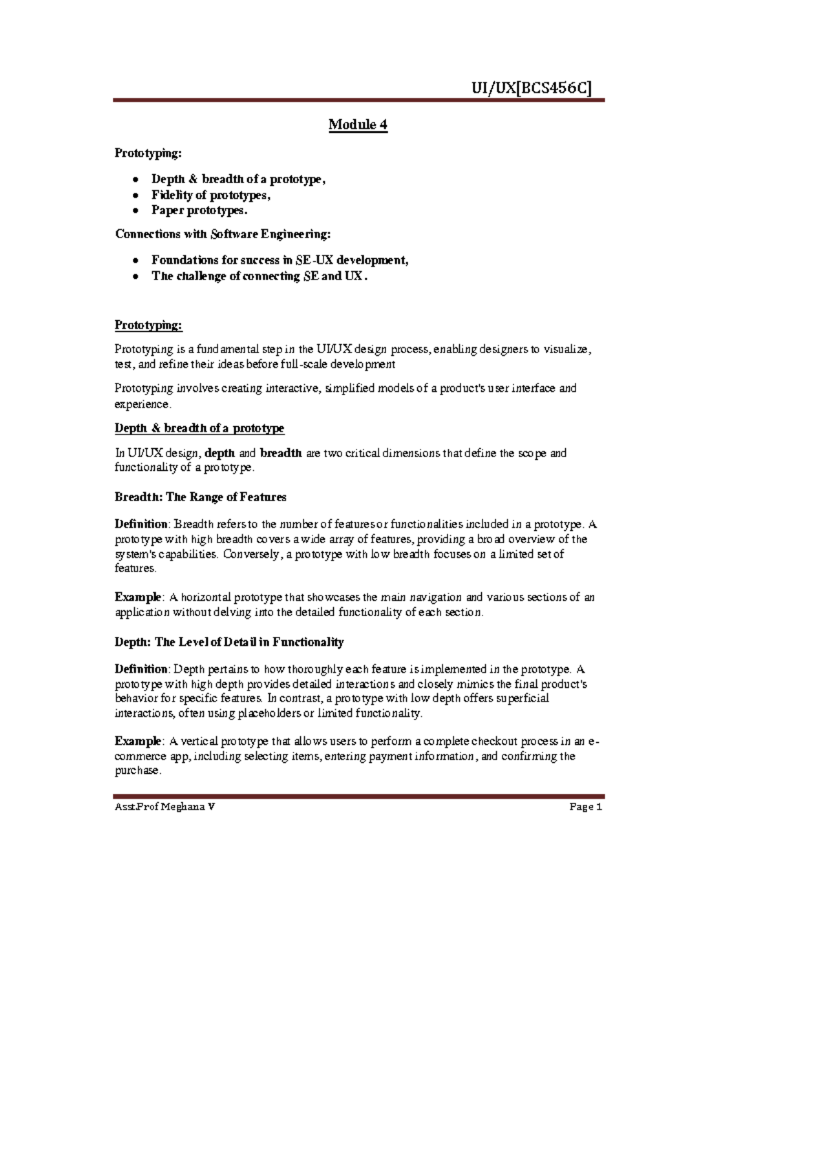 Module 4 Prototyping: Depth, Breadth, and Fidelity in Design - Studocu