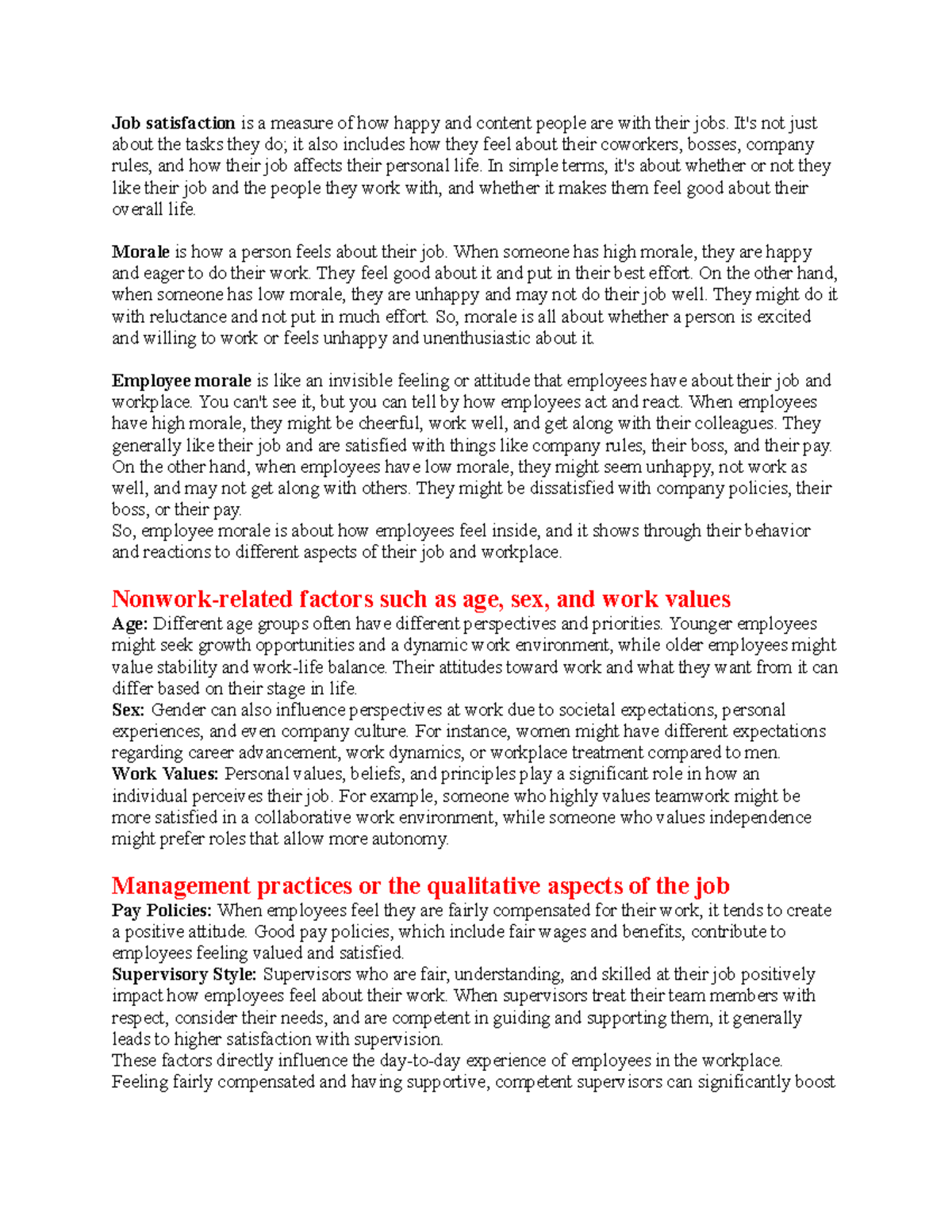 JOB Satisfaction - Job satisfaction is a measure of how happy and ...