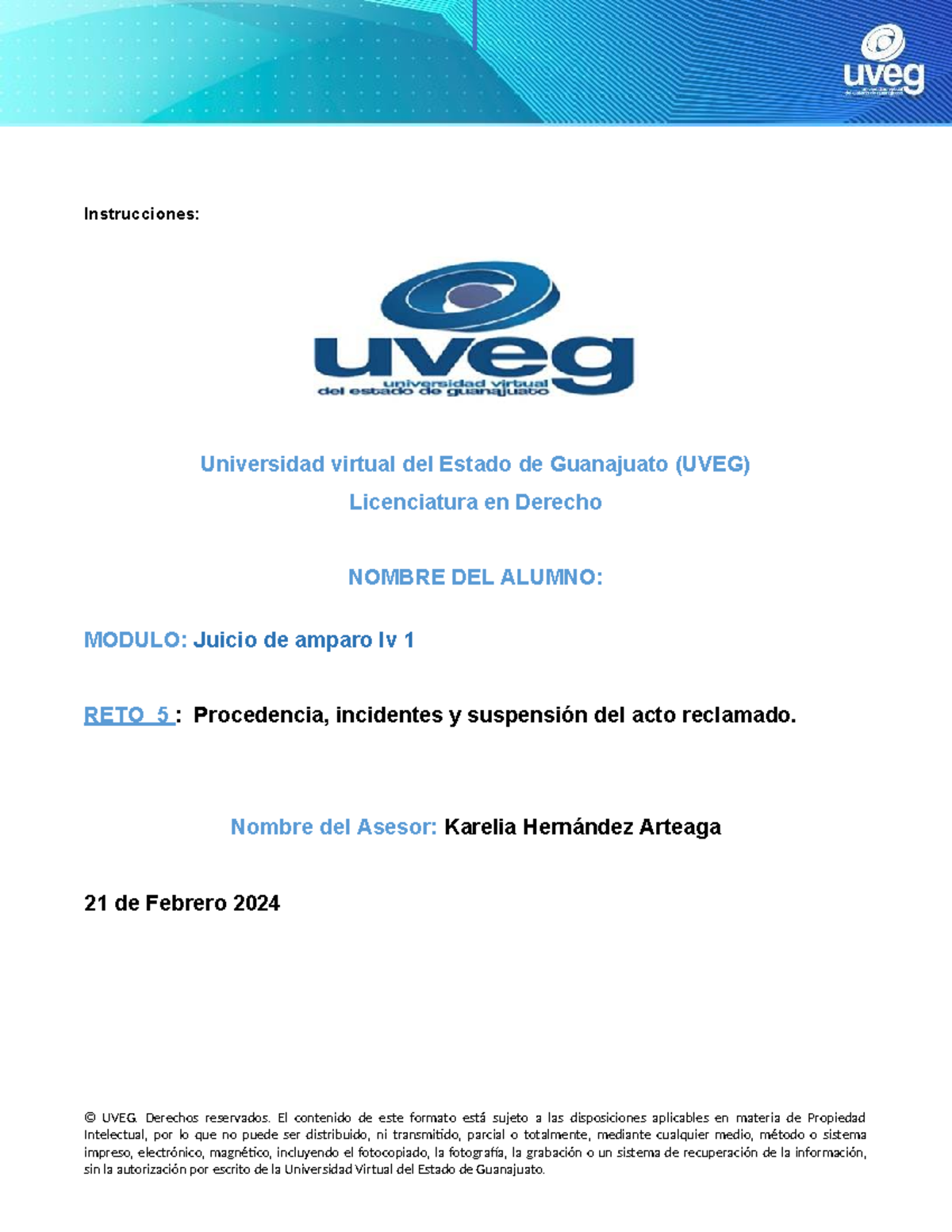 UVEG Lic. en Derecho: Juicio de Amparo IV - Reto 5 Análisis y ...