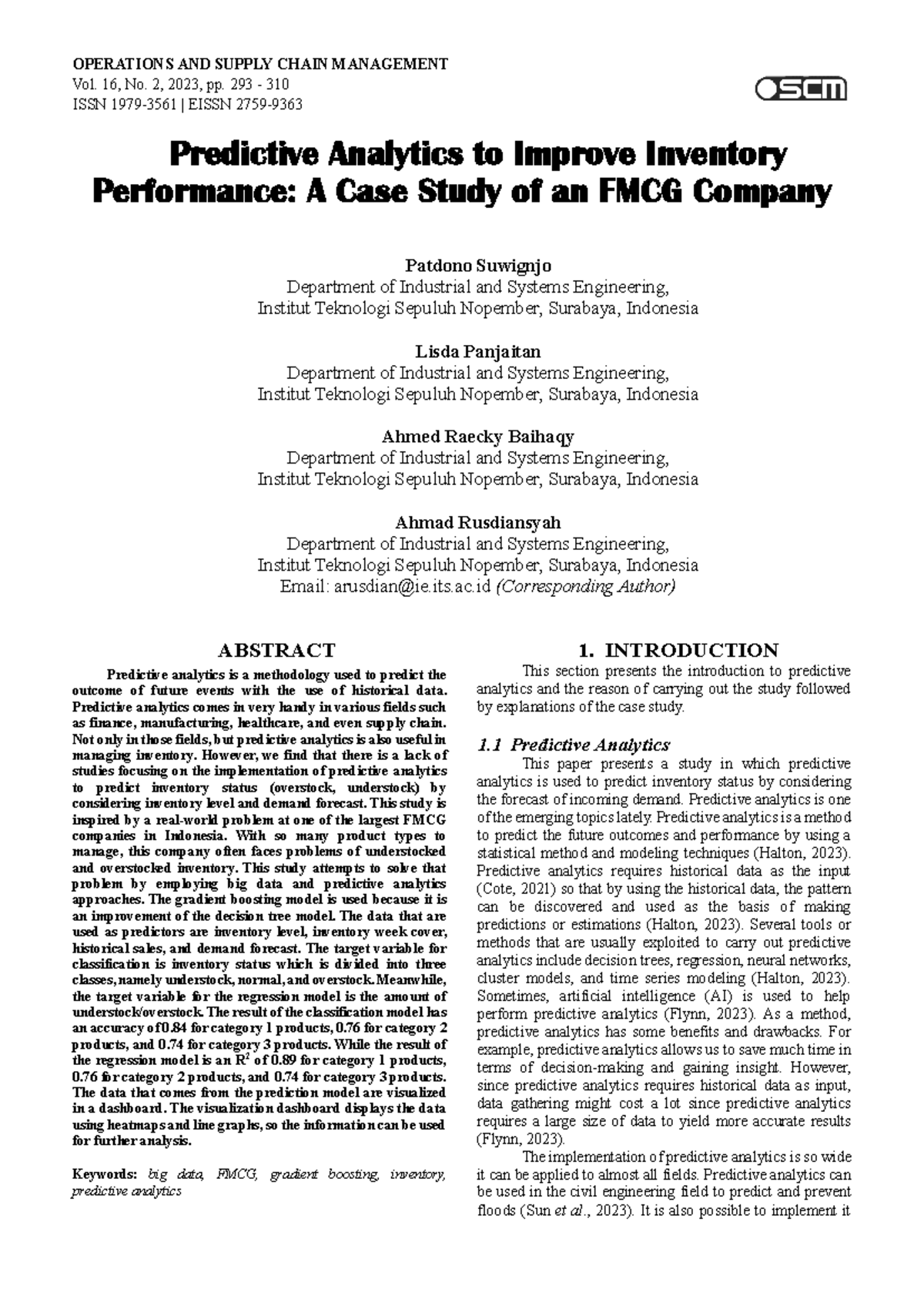 Predictive Analytics for Inventory Management in FMCG: A Case Study ...