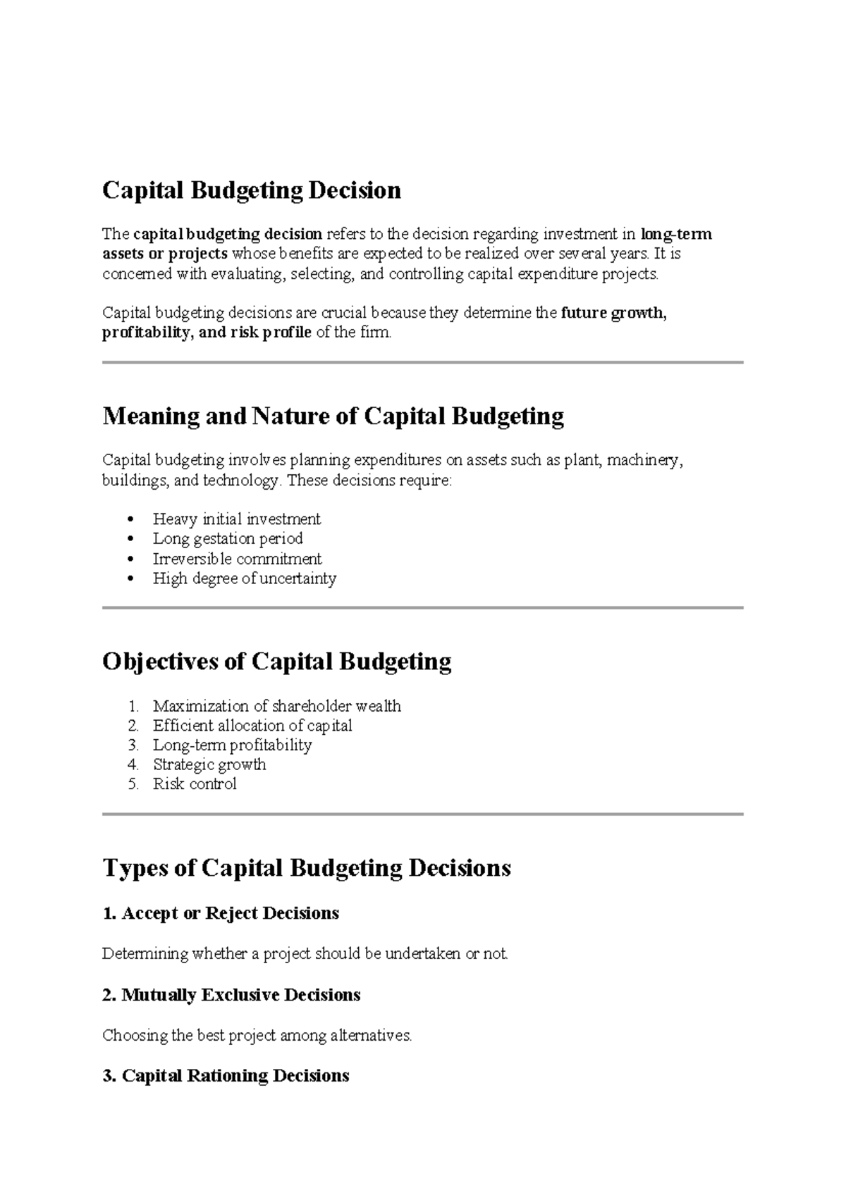 Capital Budgeting Decisions: Evaluating Investments for Growth (CABP ...