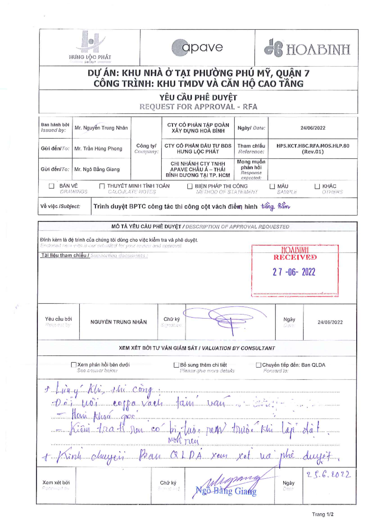 HP5.KCT.HBC.RFA.MOS.HLP.80 Rev 01 - Bản Vẽ BPTC Công Tác Thi Công Cột ...