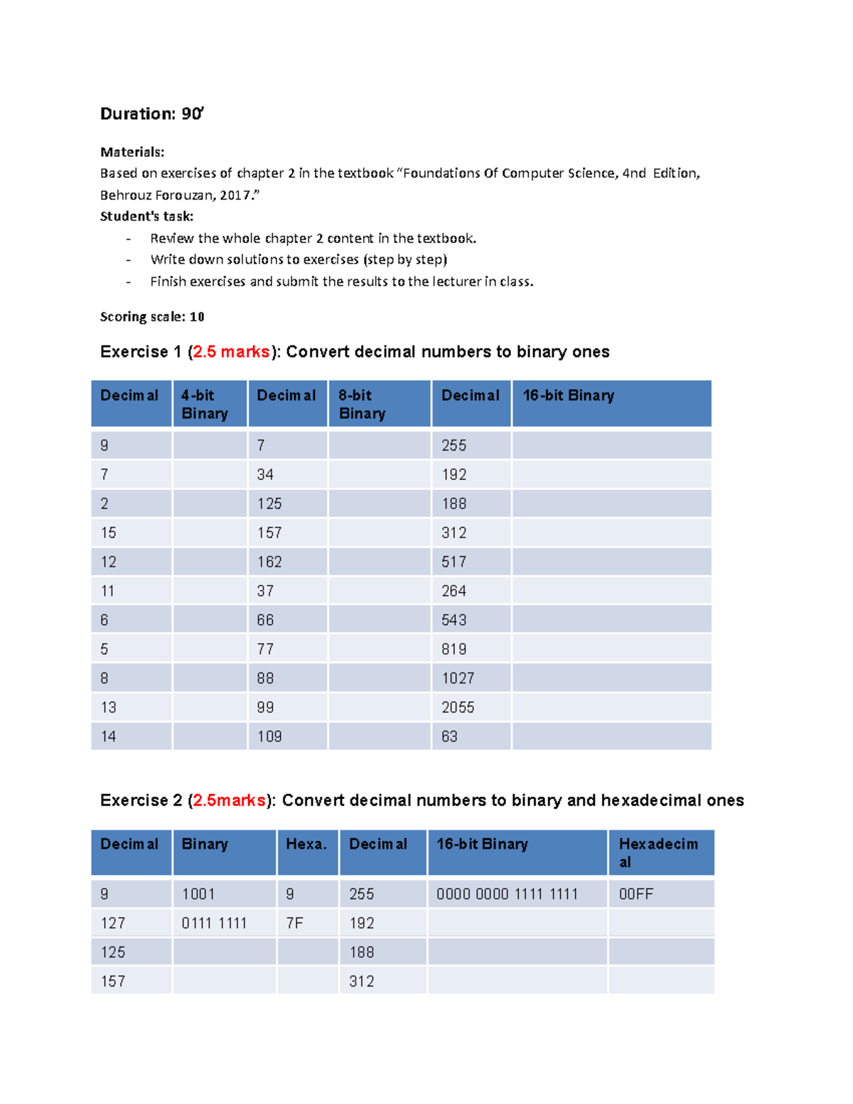 CS 101: Chapter 2 Exercises Review and Solutions Guide - Studocu