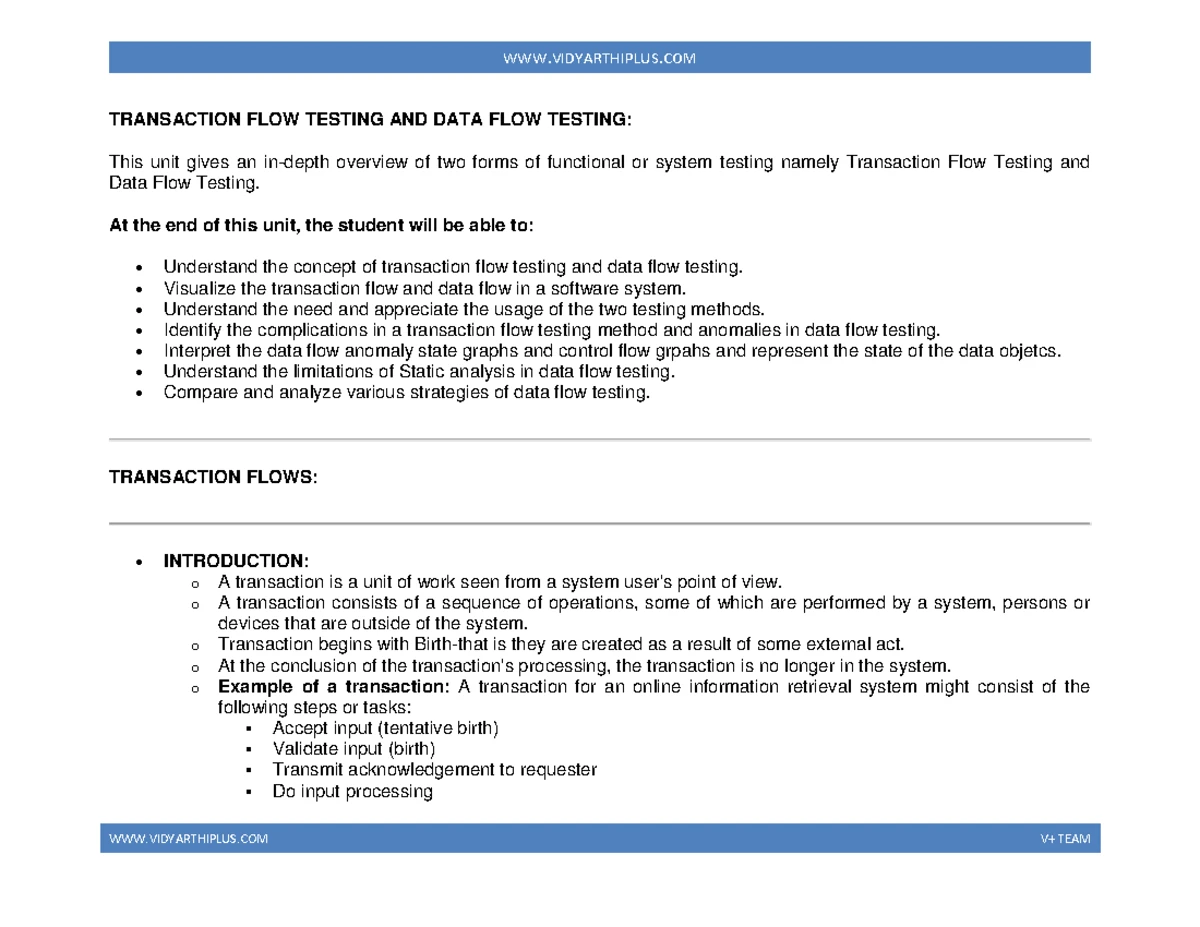 Unit 4: Domain Testing Overview and Strategies - Studocu