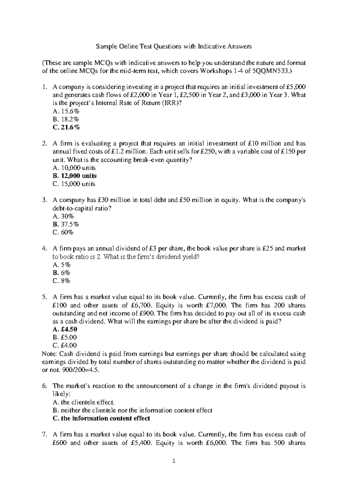 Sample Online test questions with awnsers 2025 - Sample Online Test ...
