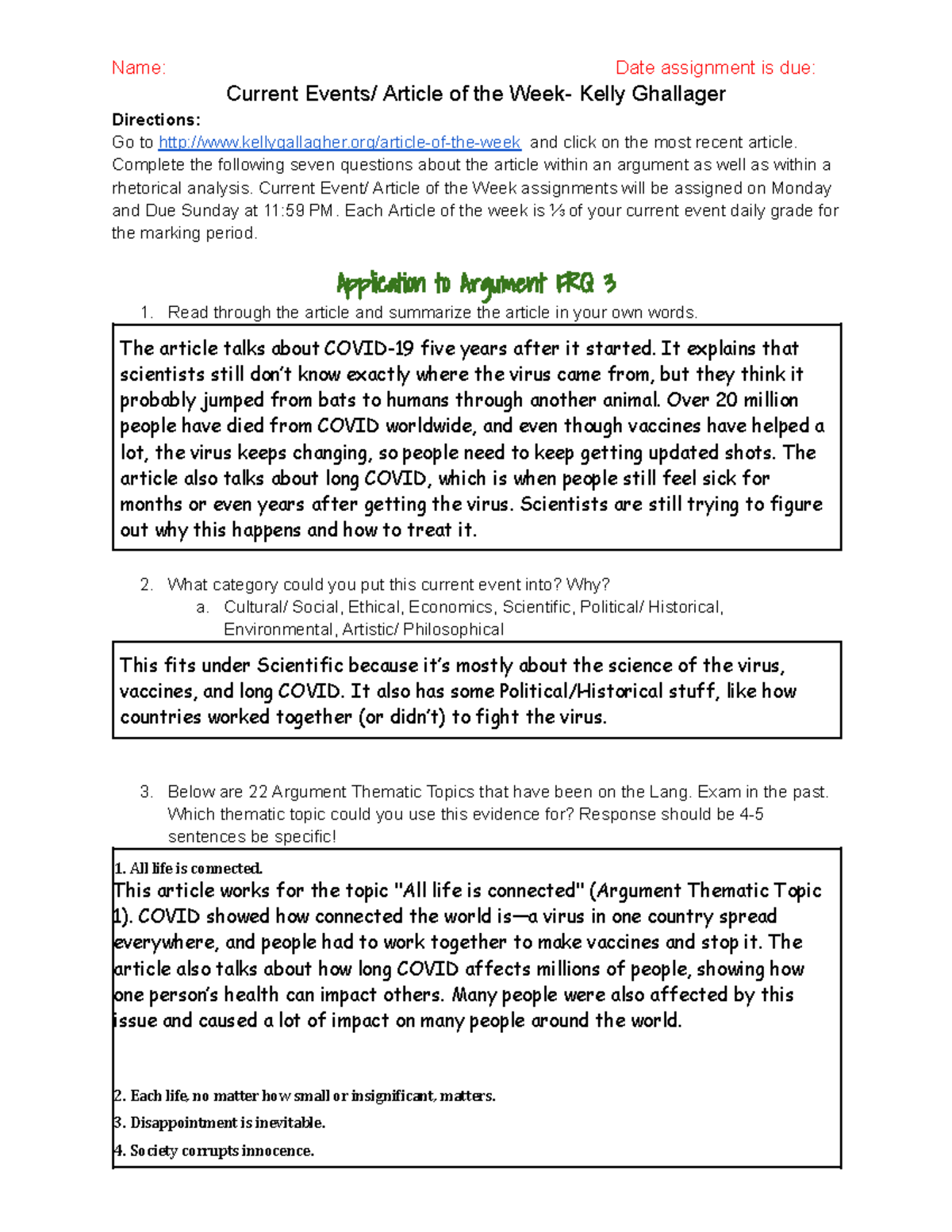 Copy of K.G- Article of the Week 23-24 - Name: Date assignment is due ...