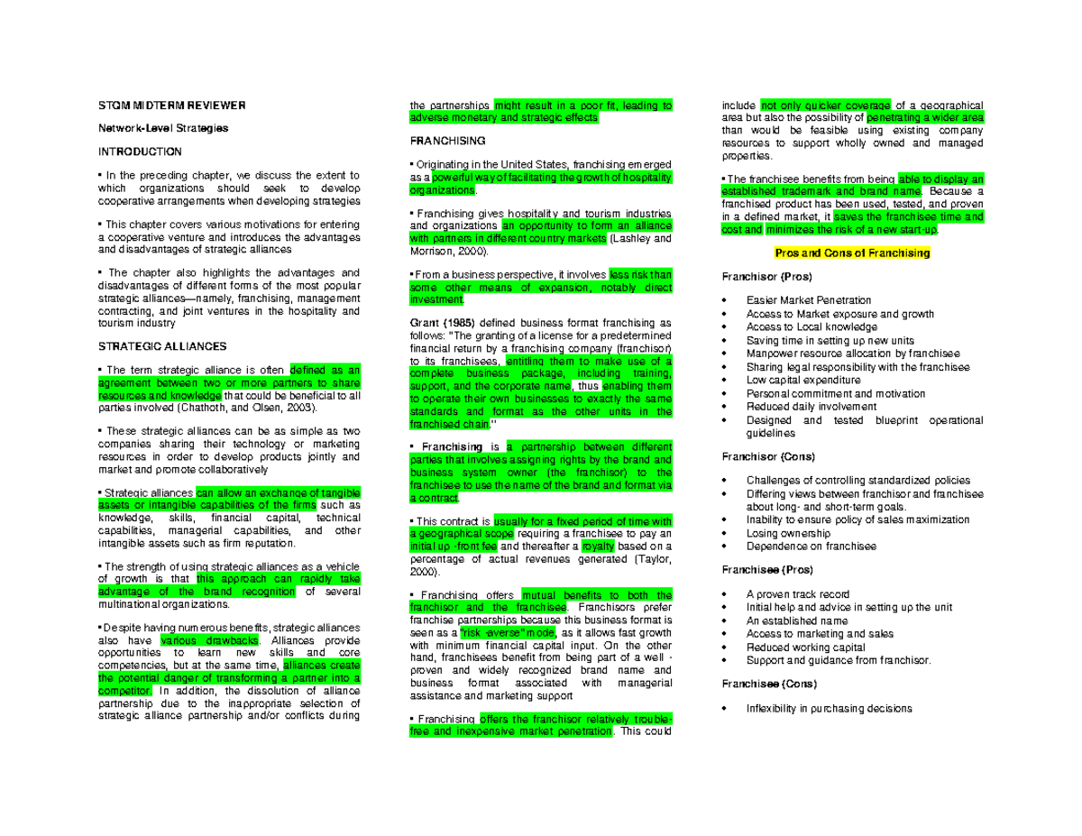 STQM- Midterm- Reviewer - STQM MIDTERM REVIEWER Network-Level ...