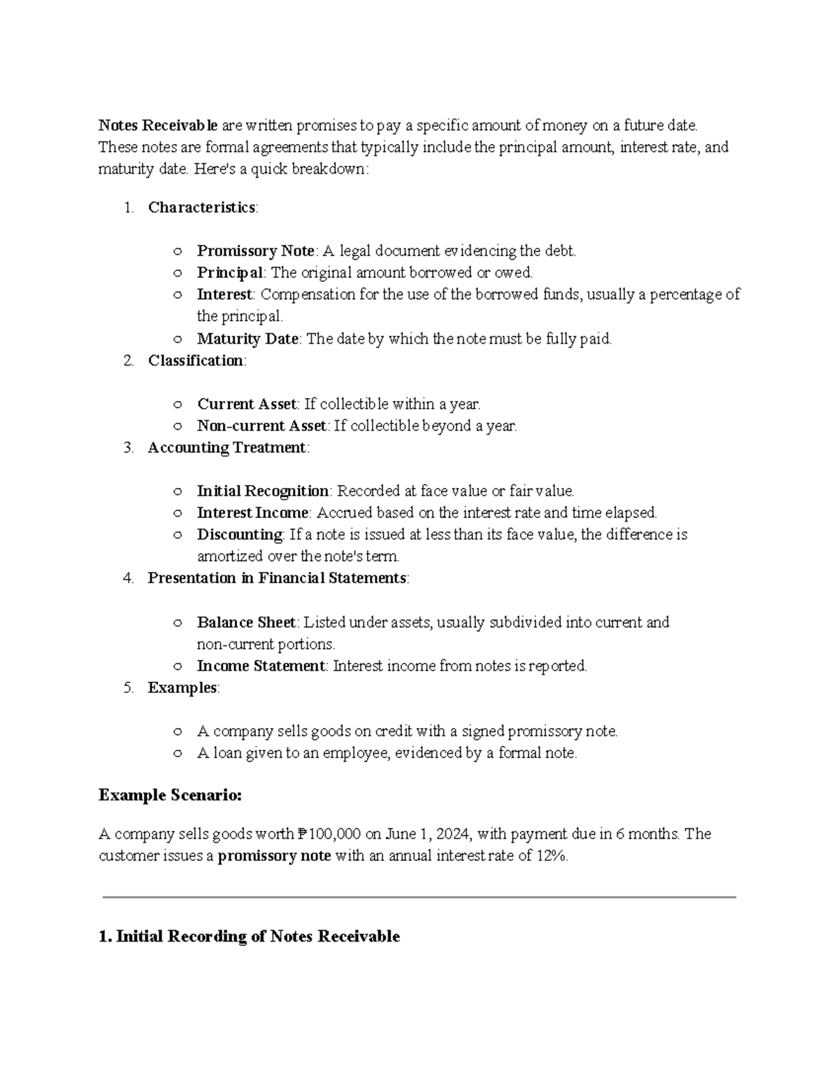 Notes Receivable: Comprehensive Overview and Accounting Treatment - Studocu