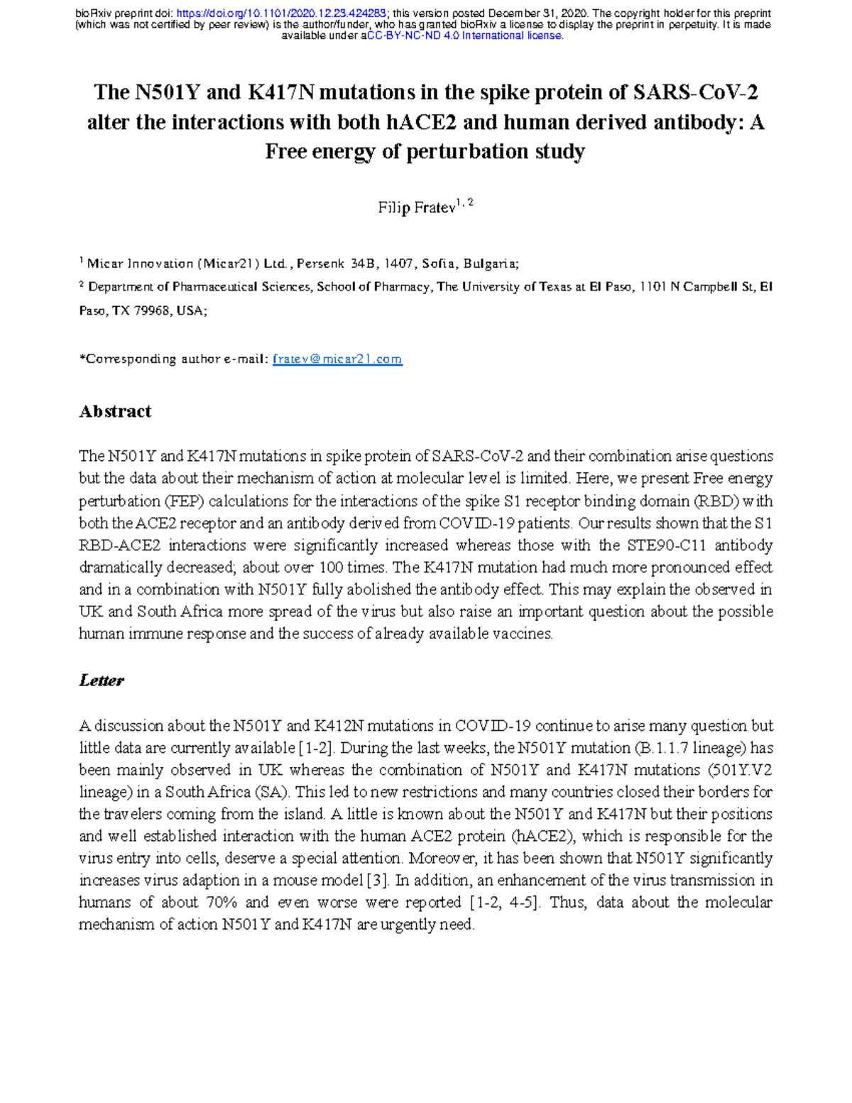 Final Exam - BPS 501 - N501Y & K417N Mutations Impact on SARS-CoV-2 ...