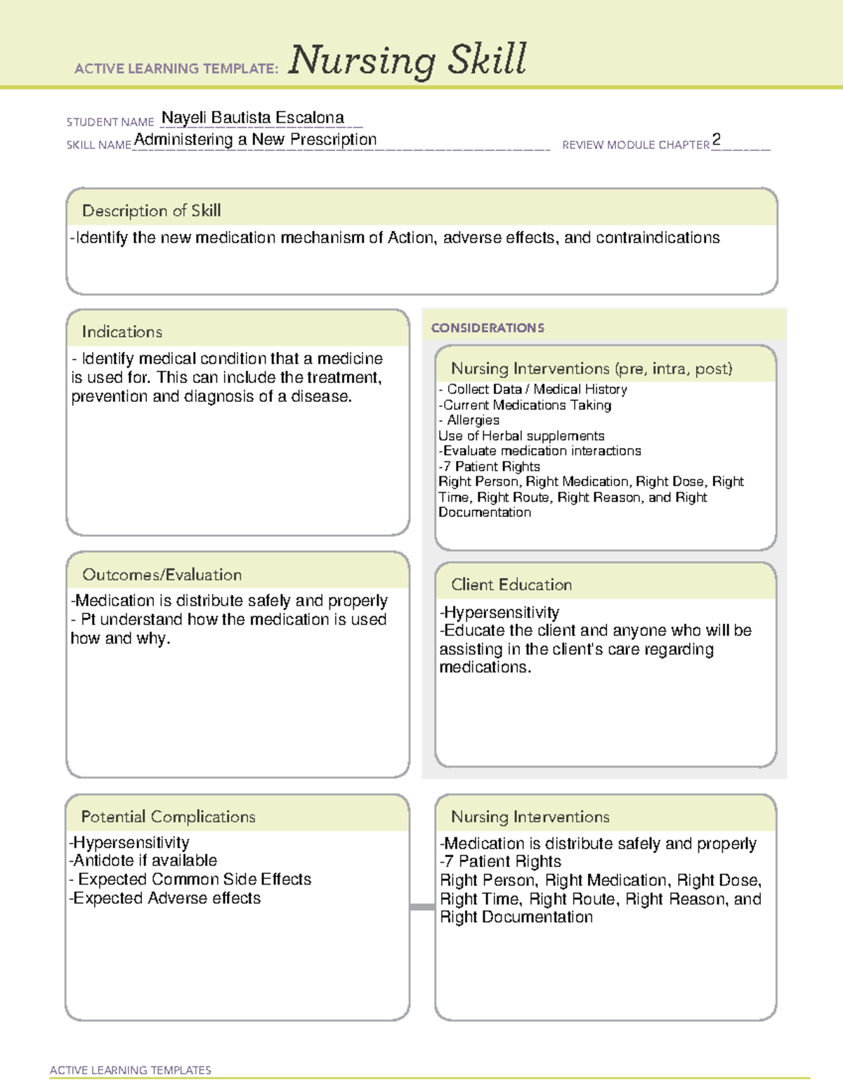 Administering a New Prescription - NSG 124 - ACTIVE LEARNING TEMPLATES ...