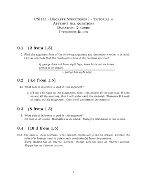 CSI161 - Tutorial 1 Overview of Computers - Introduction to computing ...