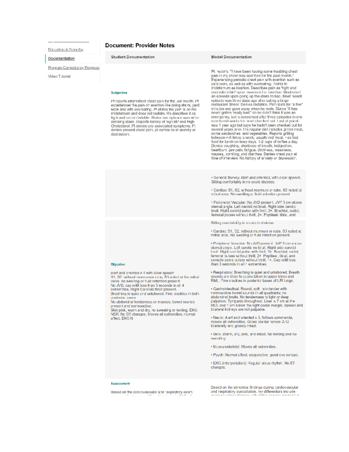 Chest Pain Documentation: Brian Foster's Provider Notes & Assessment ...