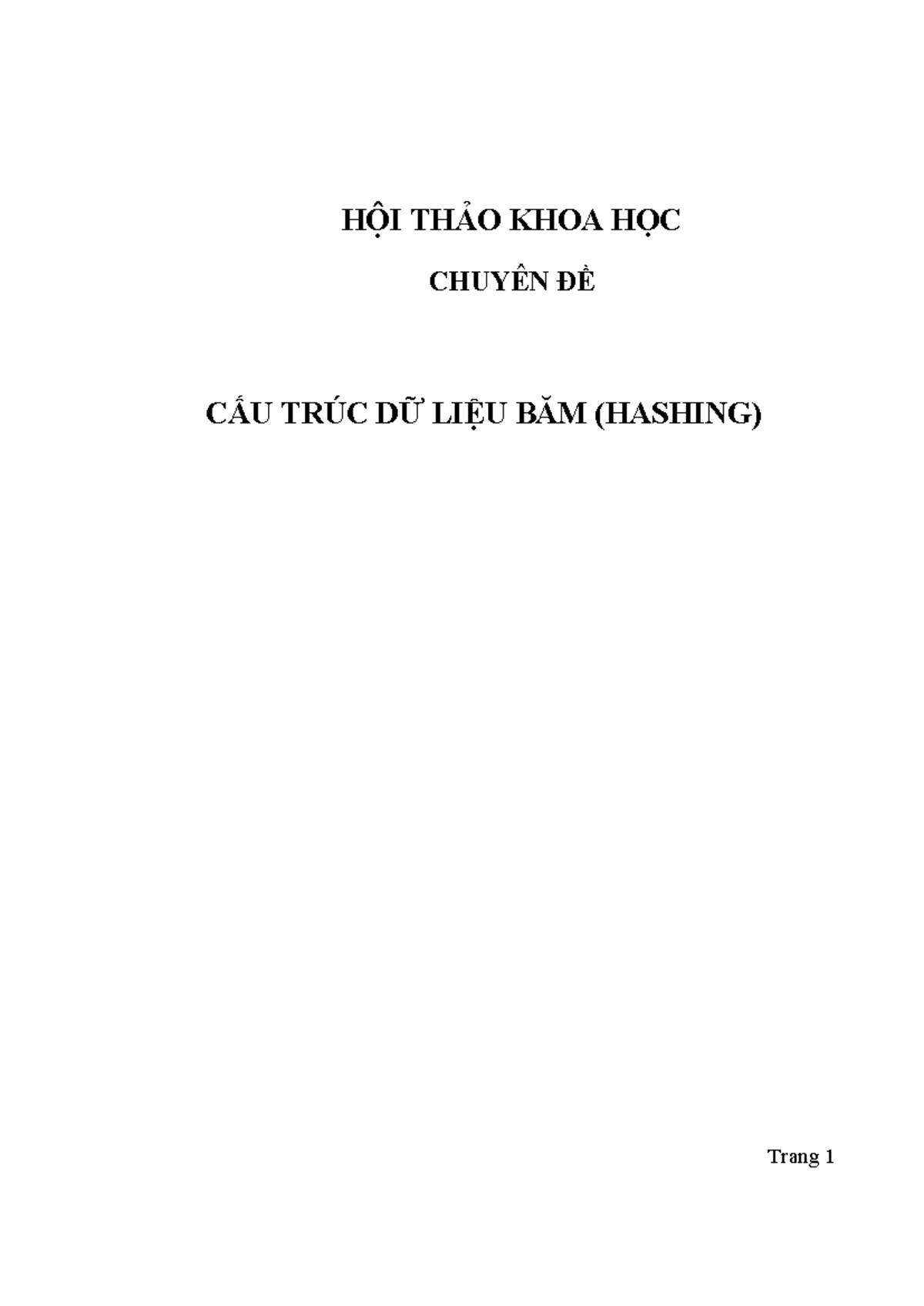 Cấu Trúc Dữ Liệu Băm (Hashing) trong Lập Trình Cạnh Tranh - Studocu