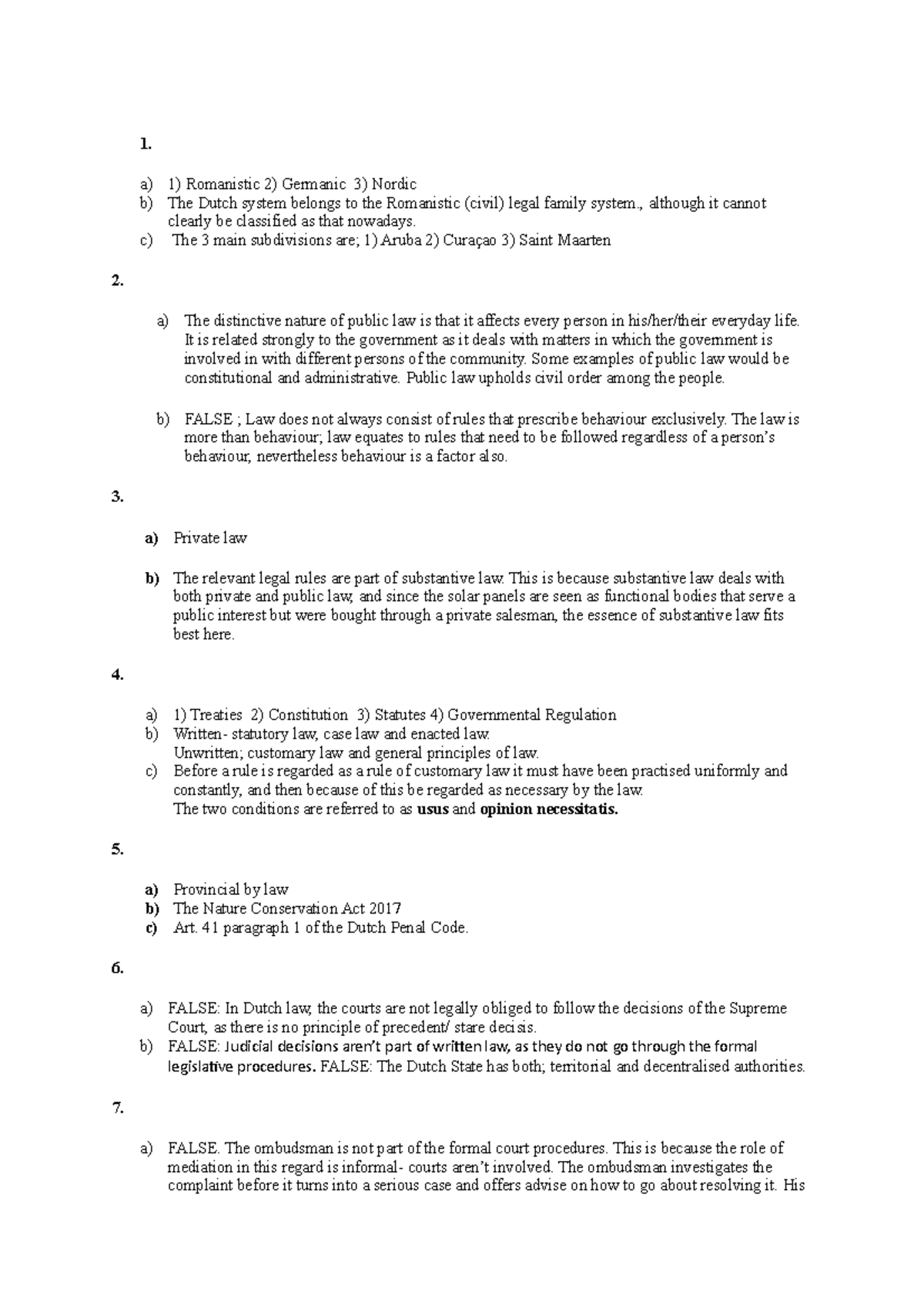 Law 101 - Week 1: Overview of Dutch Legal System Principles - Studeersnel
