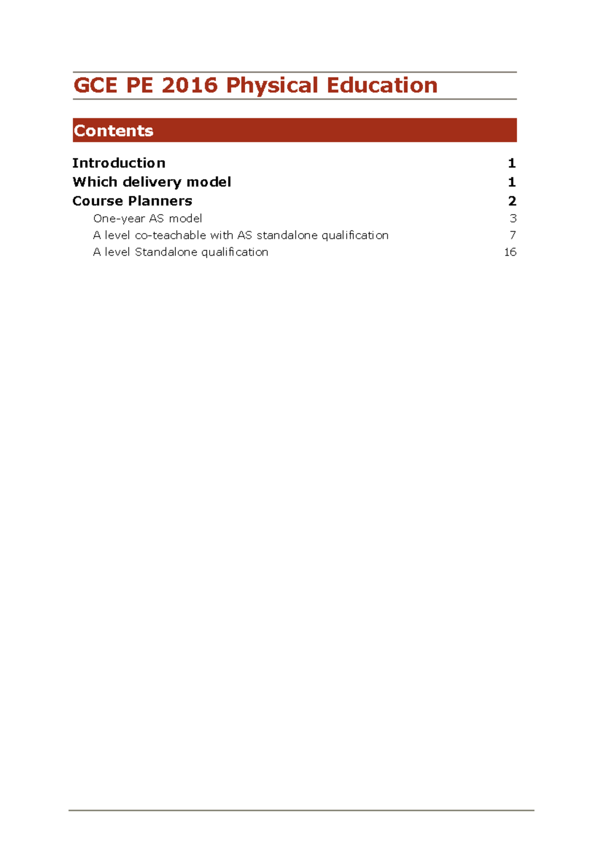 AS and A Level Physical Education Course Planner 2016 - Studocu