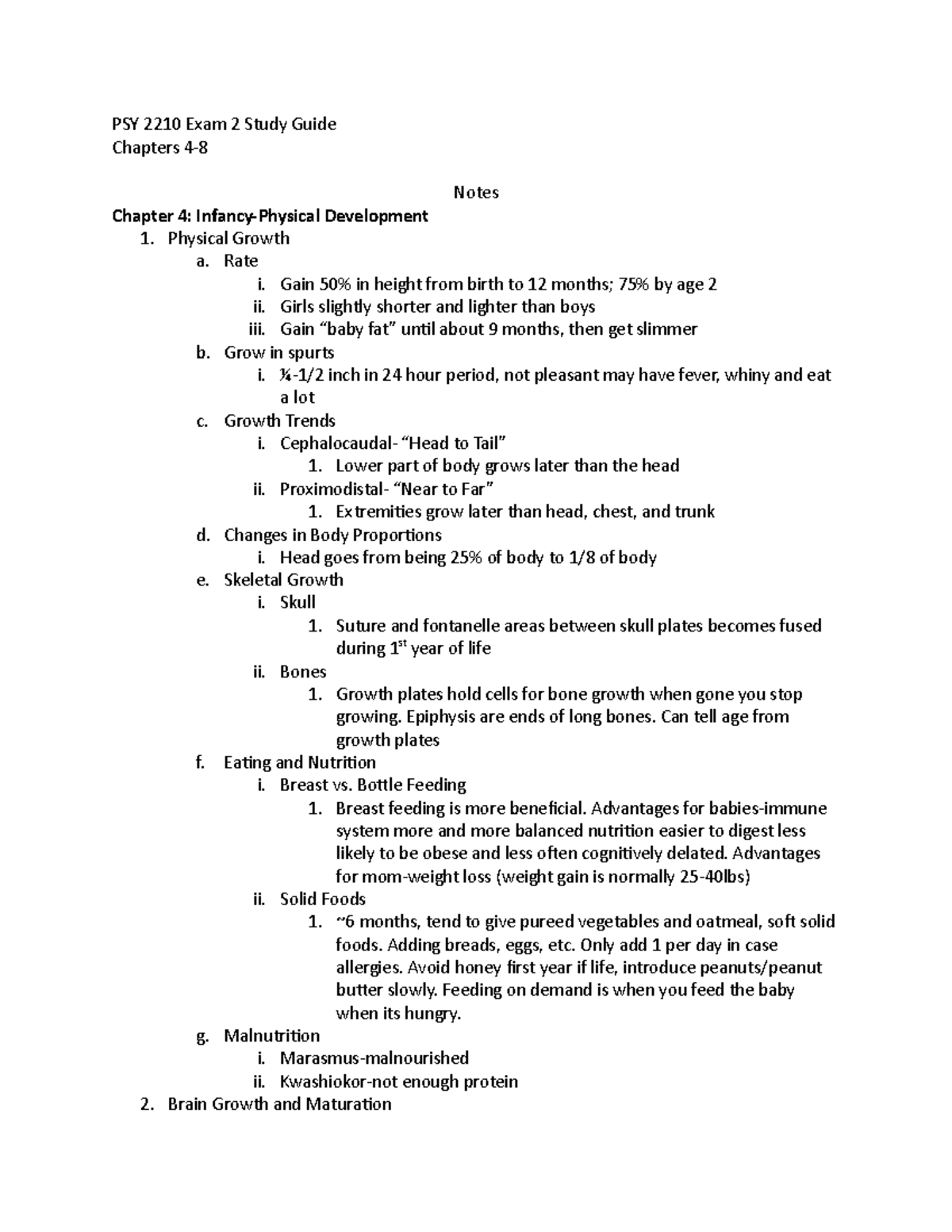 PSY 2210 Exam 2 Study Guide: Development & Emotional Growth Insights ...