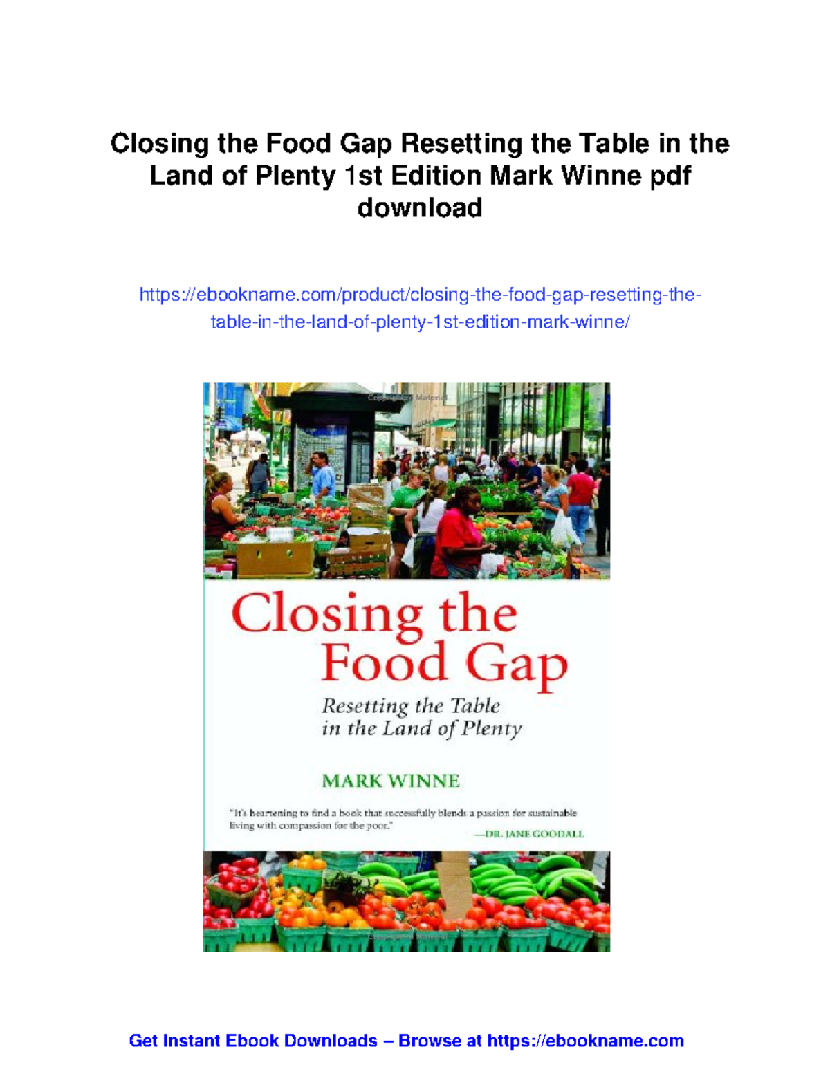 Closing the food gap: Resetting the table in the land of plenty - Studocu