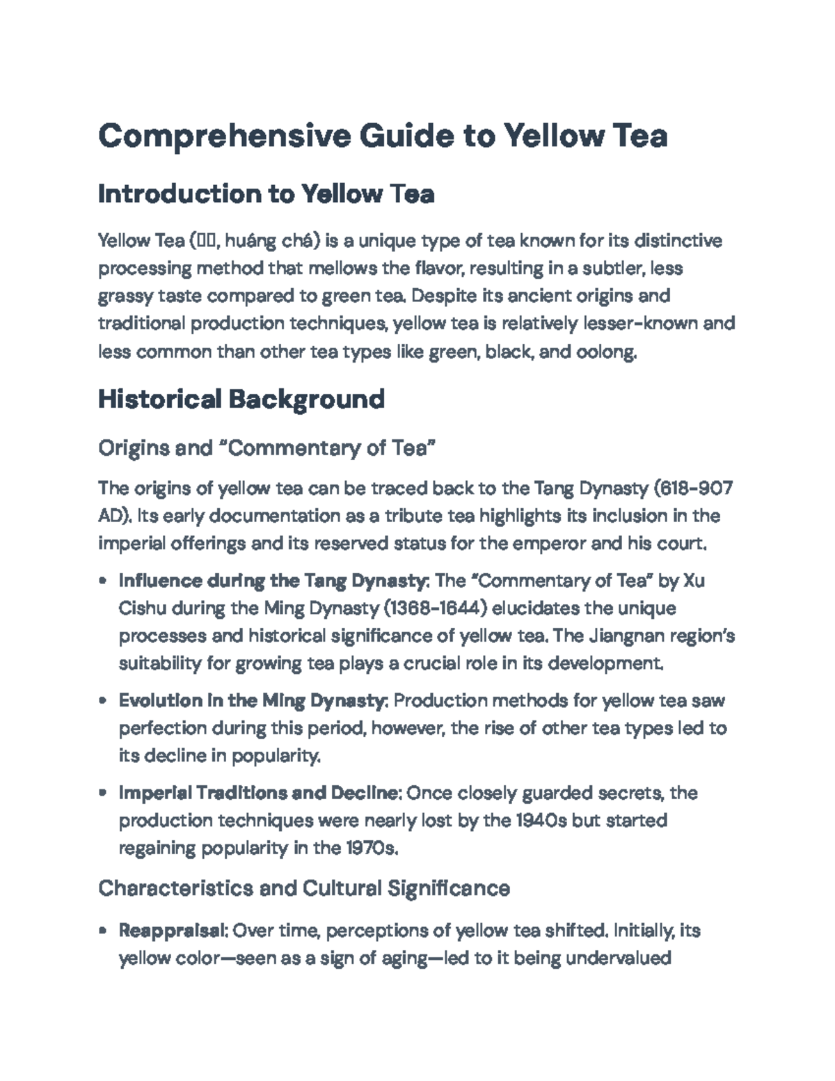 Comprehensive Overview of Yellow Tea: History & Processing Techniques ...