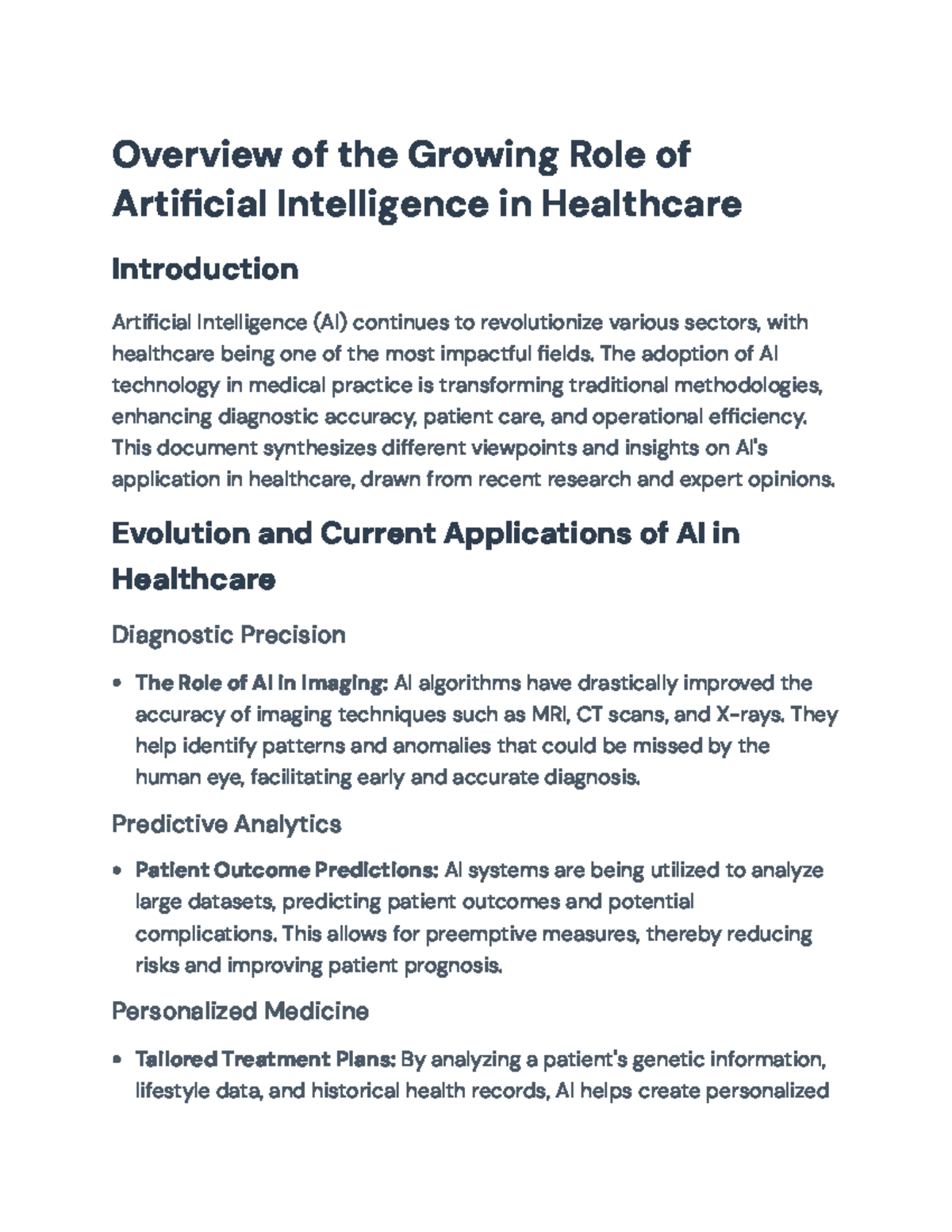 AI in Healthcare: Transformations, Benefits, and Challenges - Overview ...