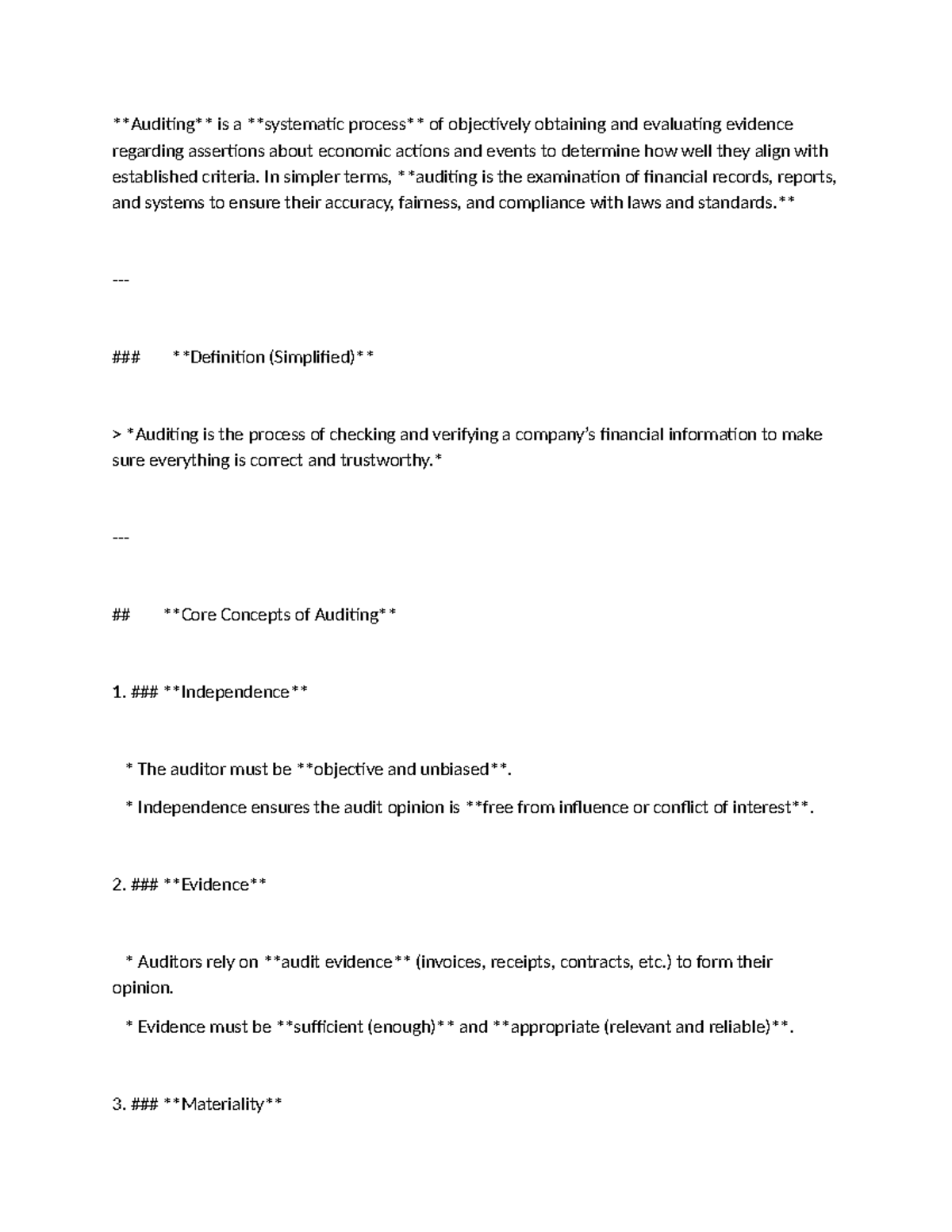 Audit Concepts and Principles: Document-16 Notes - Studocu