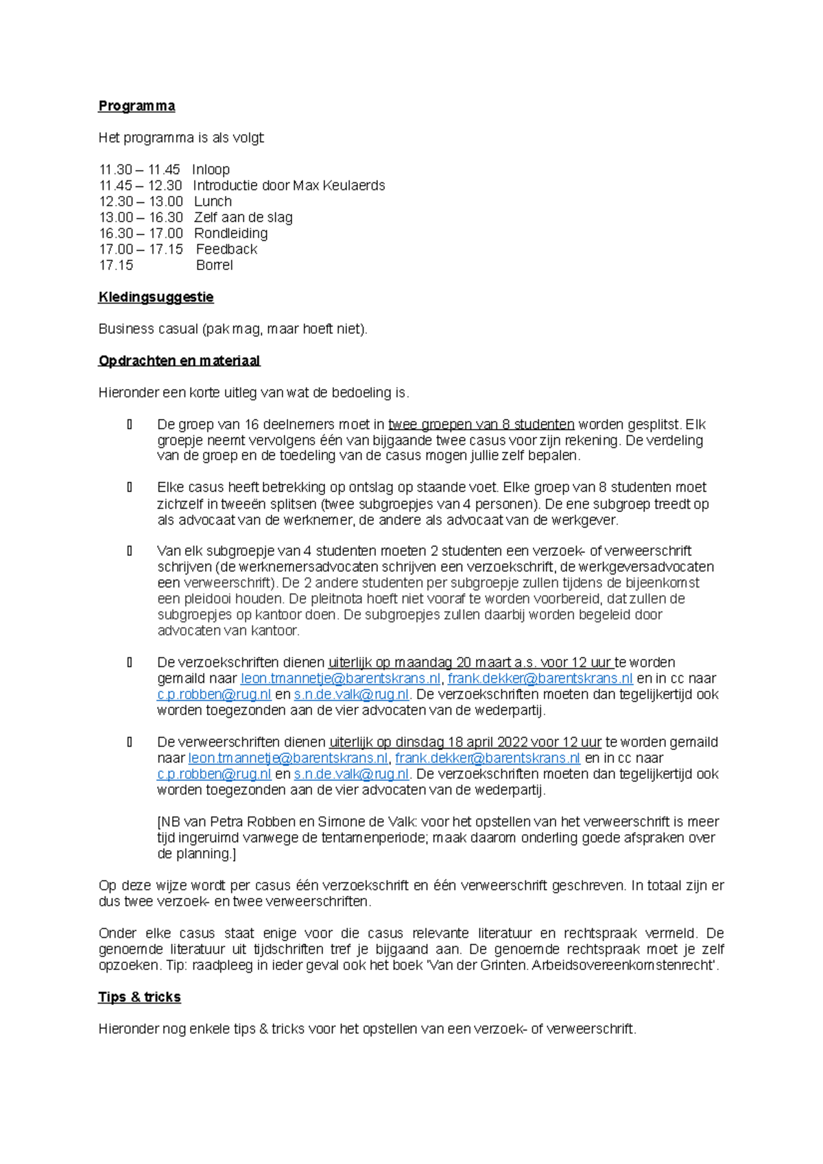 Barents Krans 2023: Programma en Instructies voor Casusbehandeling ...