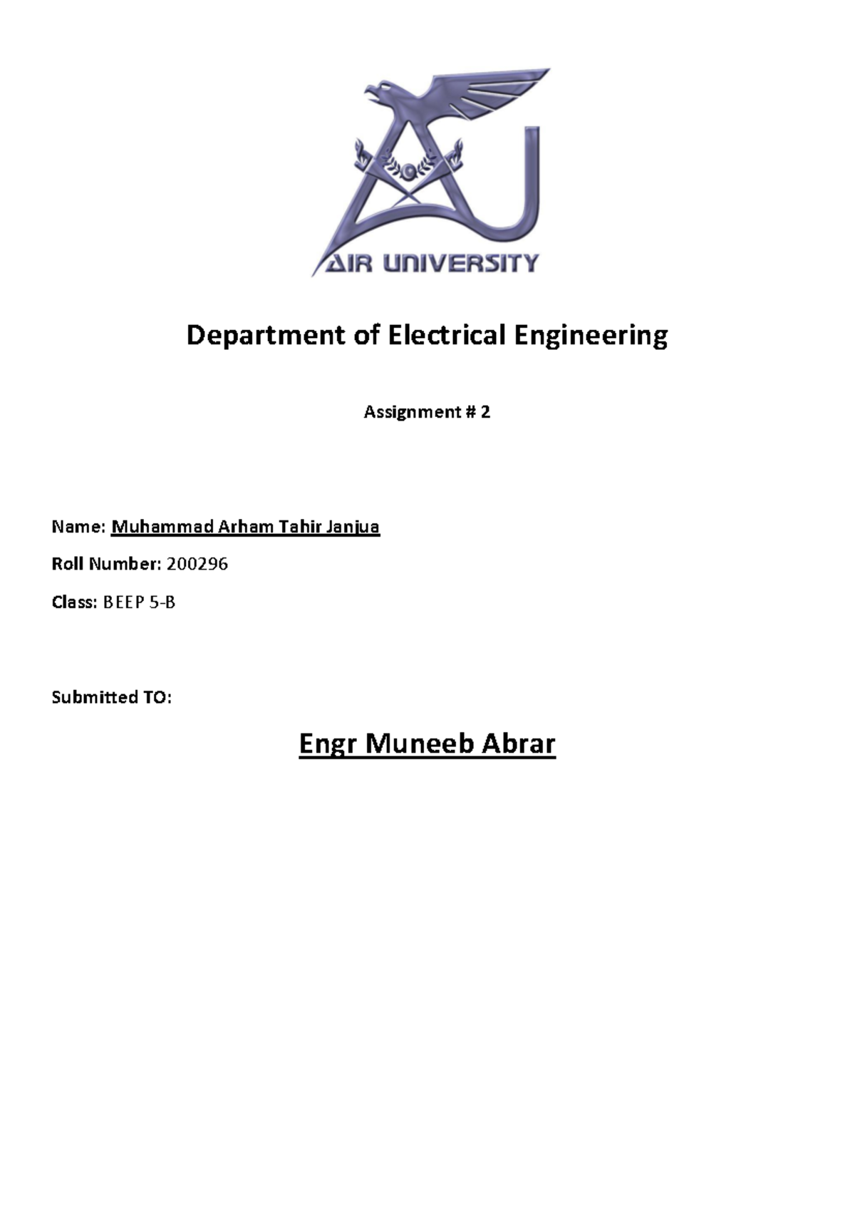 Assignment # 2 - PLC Problem - Department of Electrical Engineering ...