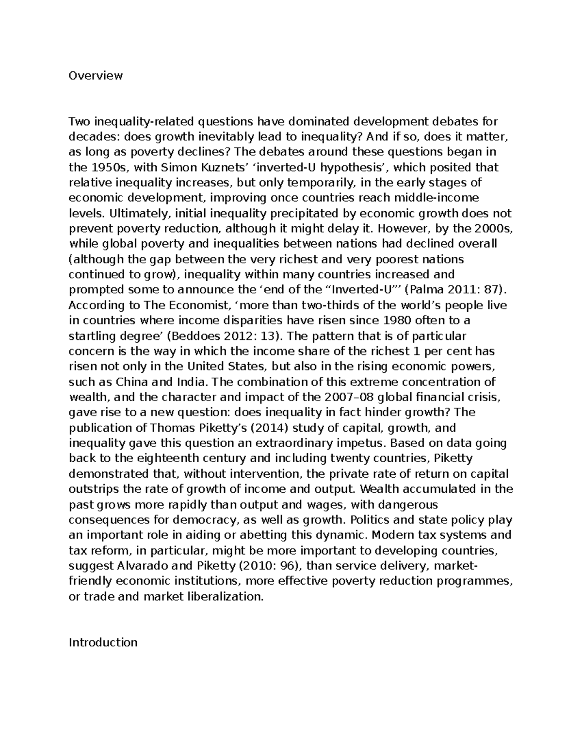 Inequalities in the Age of Globalization: Economic Growth vs. Disparity ...