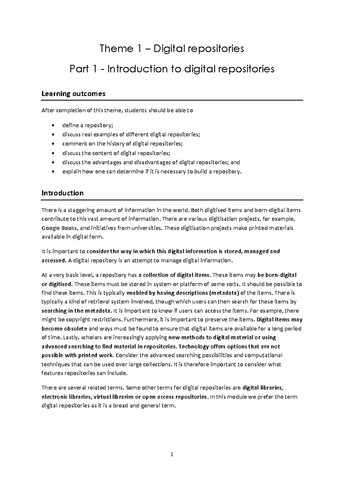 Digital Repositories: Principles and Challenges (HS186) - Studocu