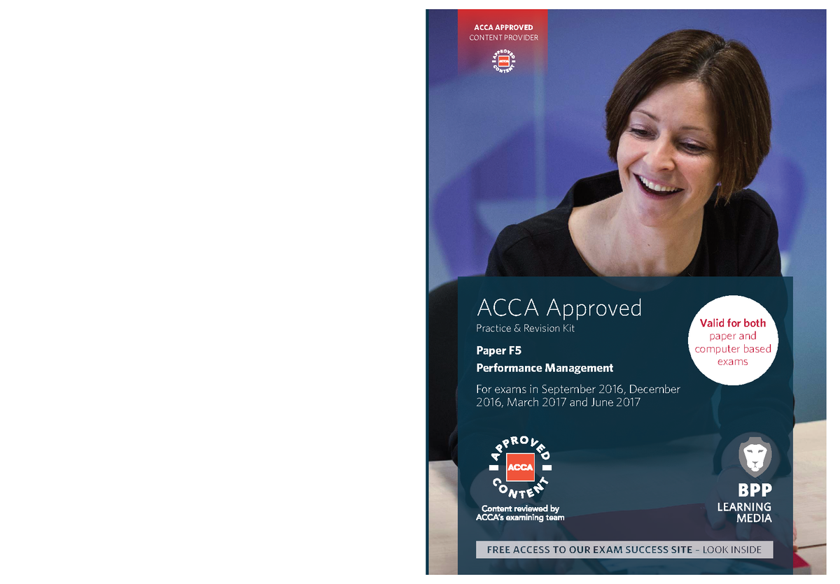 ACCA F5 Performance Management Practice & Revision Kit 2016-2017 - Studocu