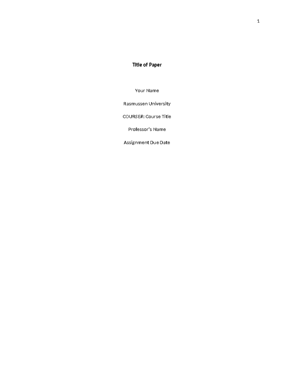 A. APA Template - Apa templet for beginners - 1 Title of Paper Your ...
