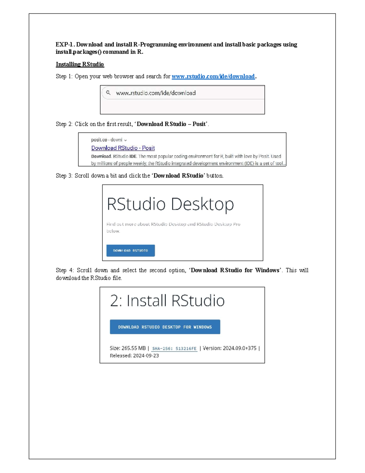 R Programming Lab: Installation, Basics & Visualizations (EXP-1/EXP-2 ...