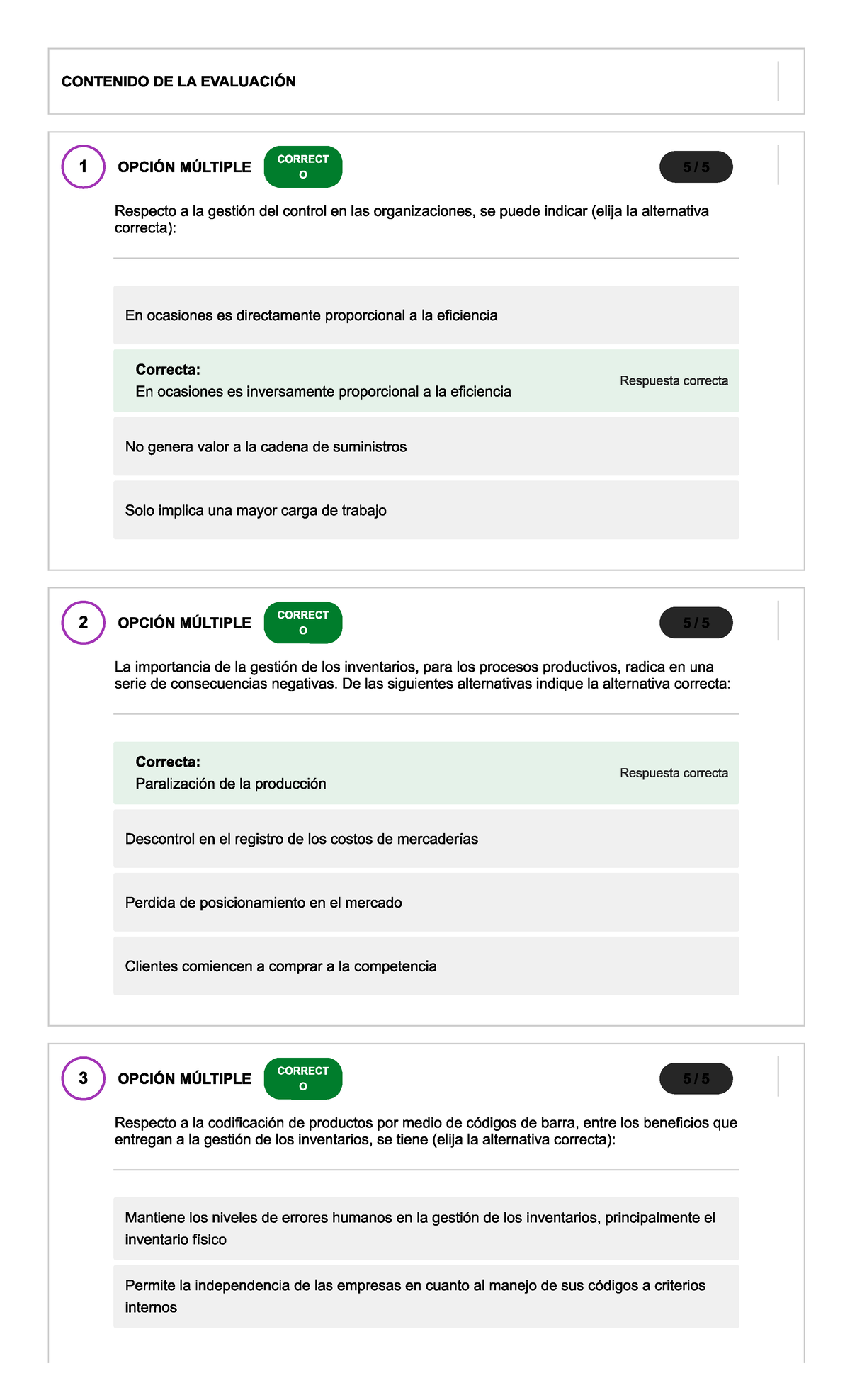 Examen SEM 7: Control de Inventarios - Opción Múltiple Correcta - Studocu