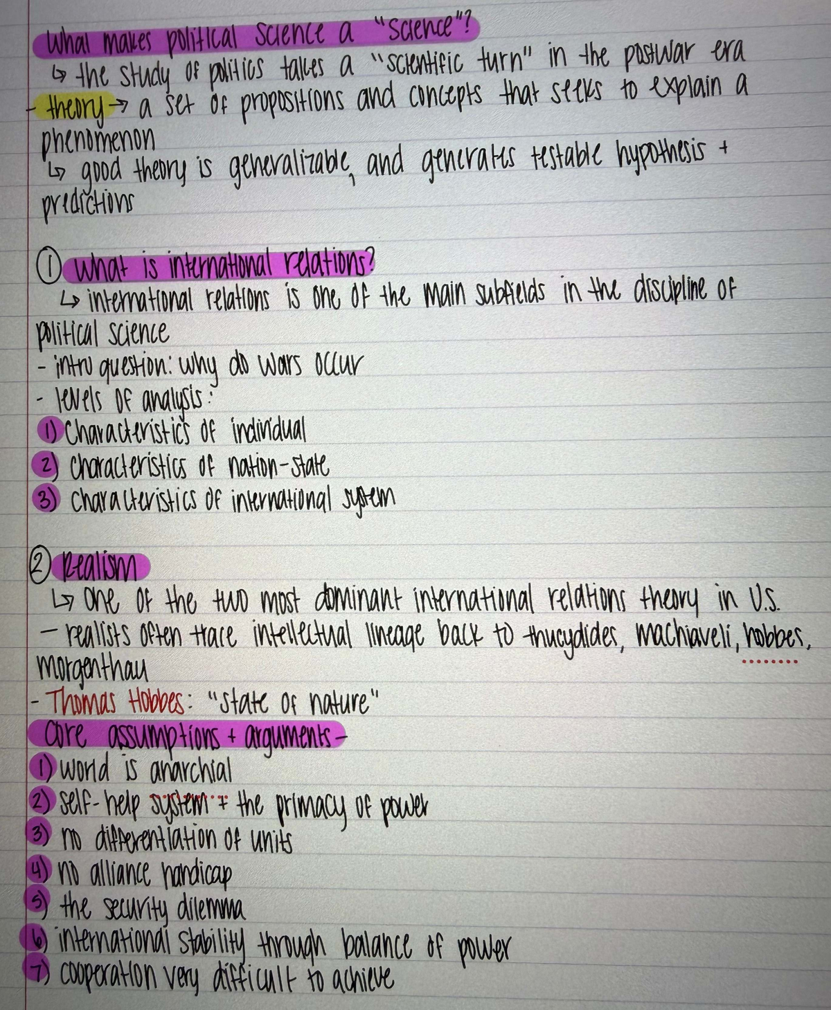 Exam Review Notes for Course XYZ: Political Science Theories and ...