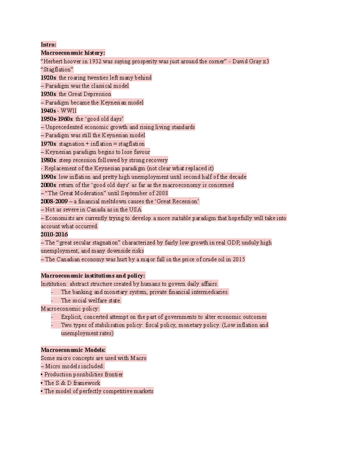 MACRO 101: Comprehensive Study Notes on Economic Theories and Income ...