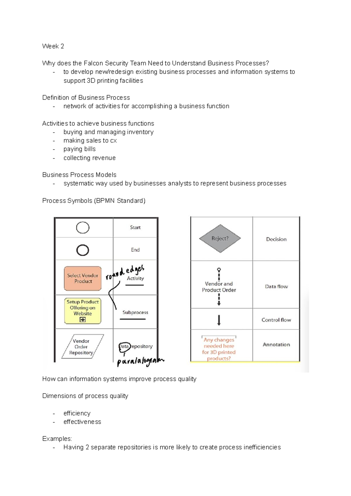 Info Mgt - Midterm Notes: Understanding Business Processes & IS - Studocu
