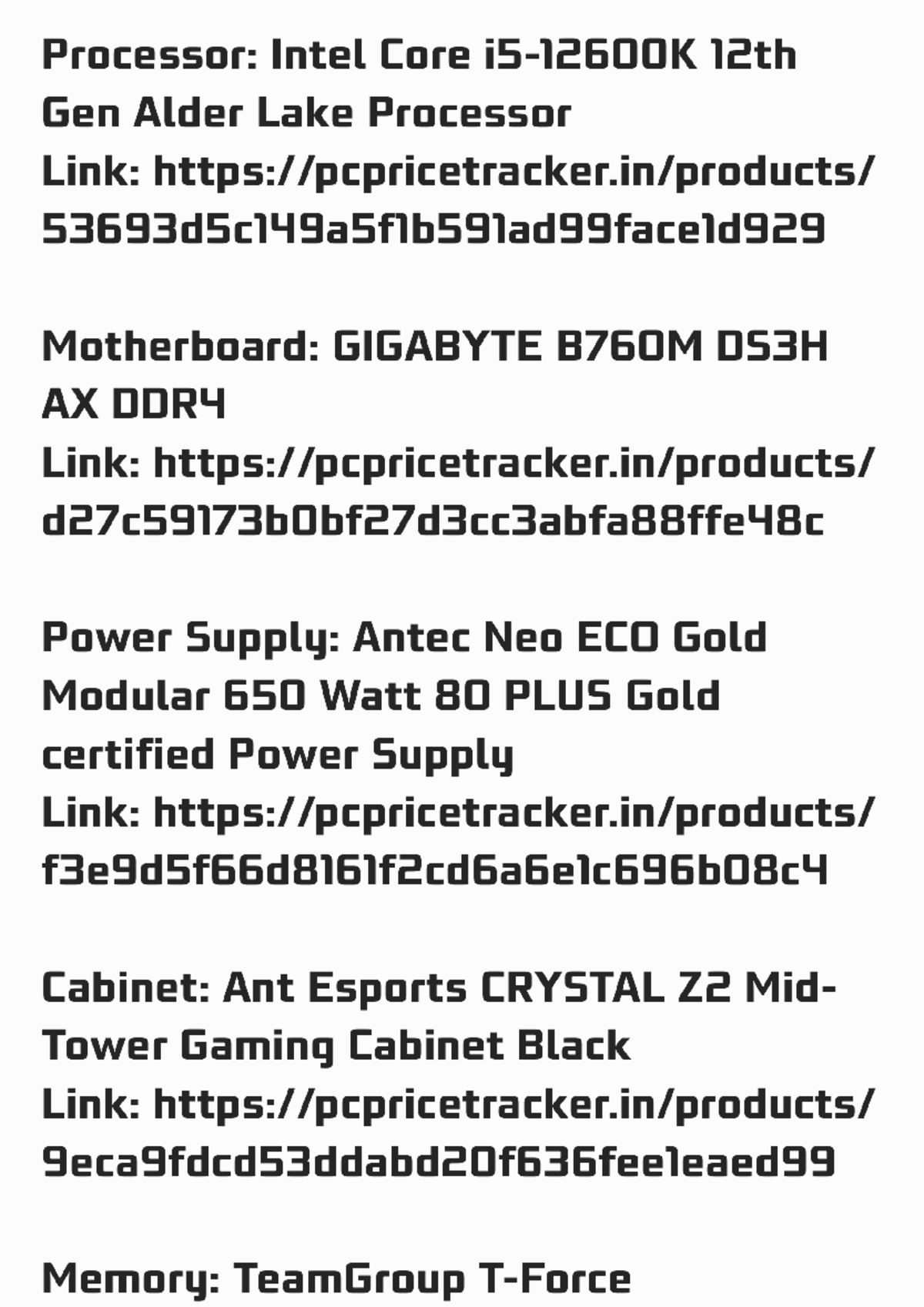 Build Guide: Black Lightning Gaming PC Components List - Studocu