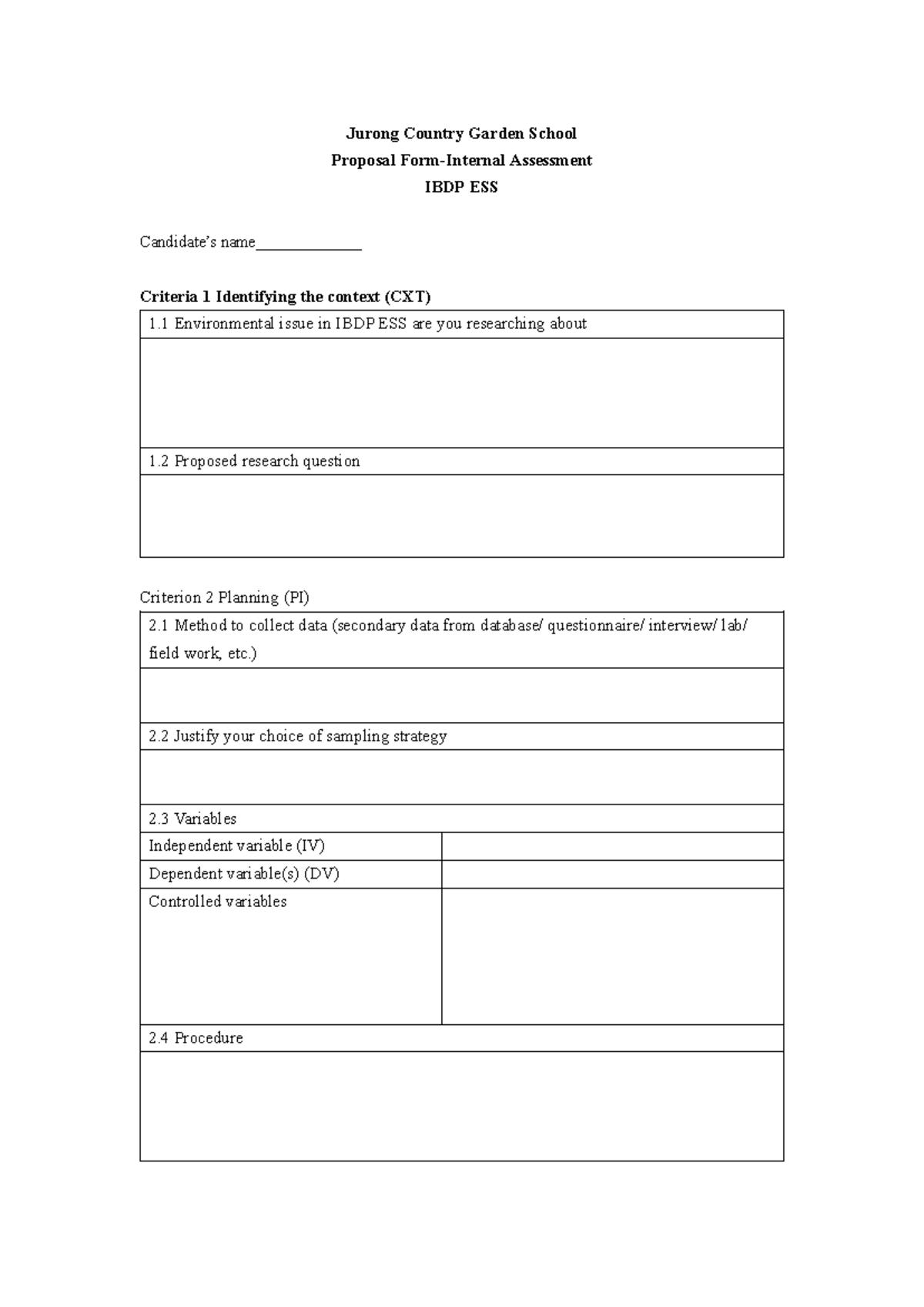 JCGS IBDP ESS IA Proposal 2 - Summary of Business & Technical Comm ...