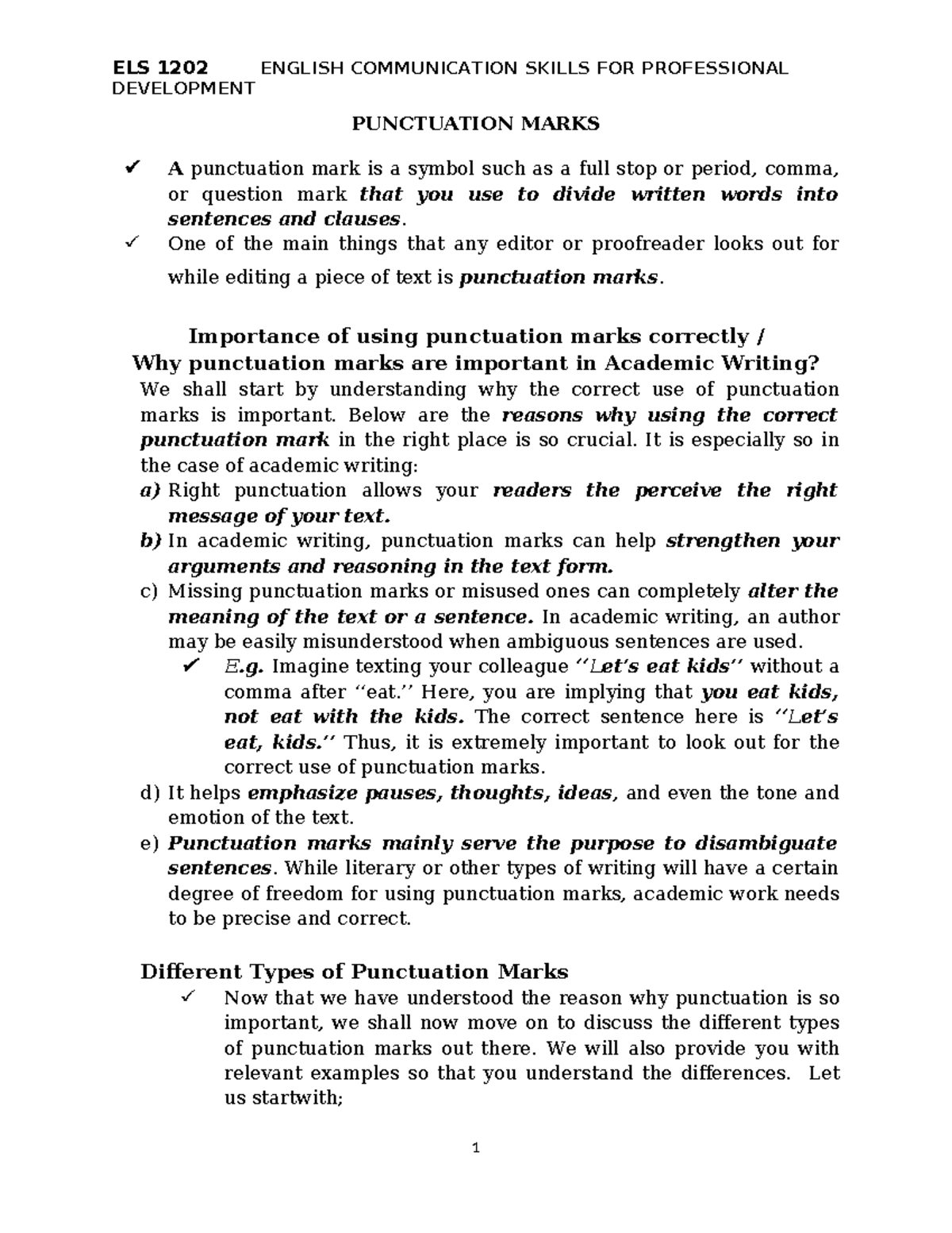 Notes on Punctuation - Hshshhhshhshshhshhs - DEVELOPMENT PUNCTUATION ...