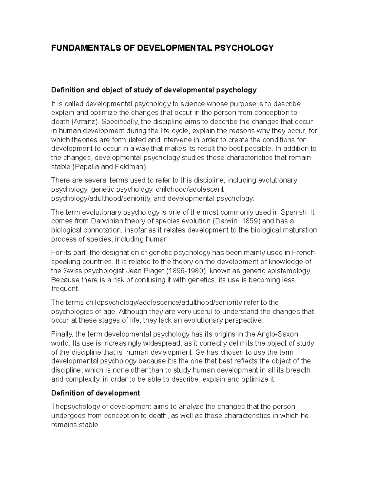 Fundamentals of developmental psychology - FUNDAMENTALS OF ...