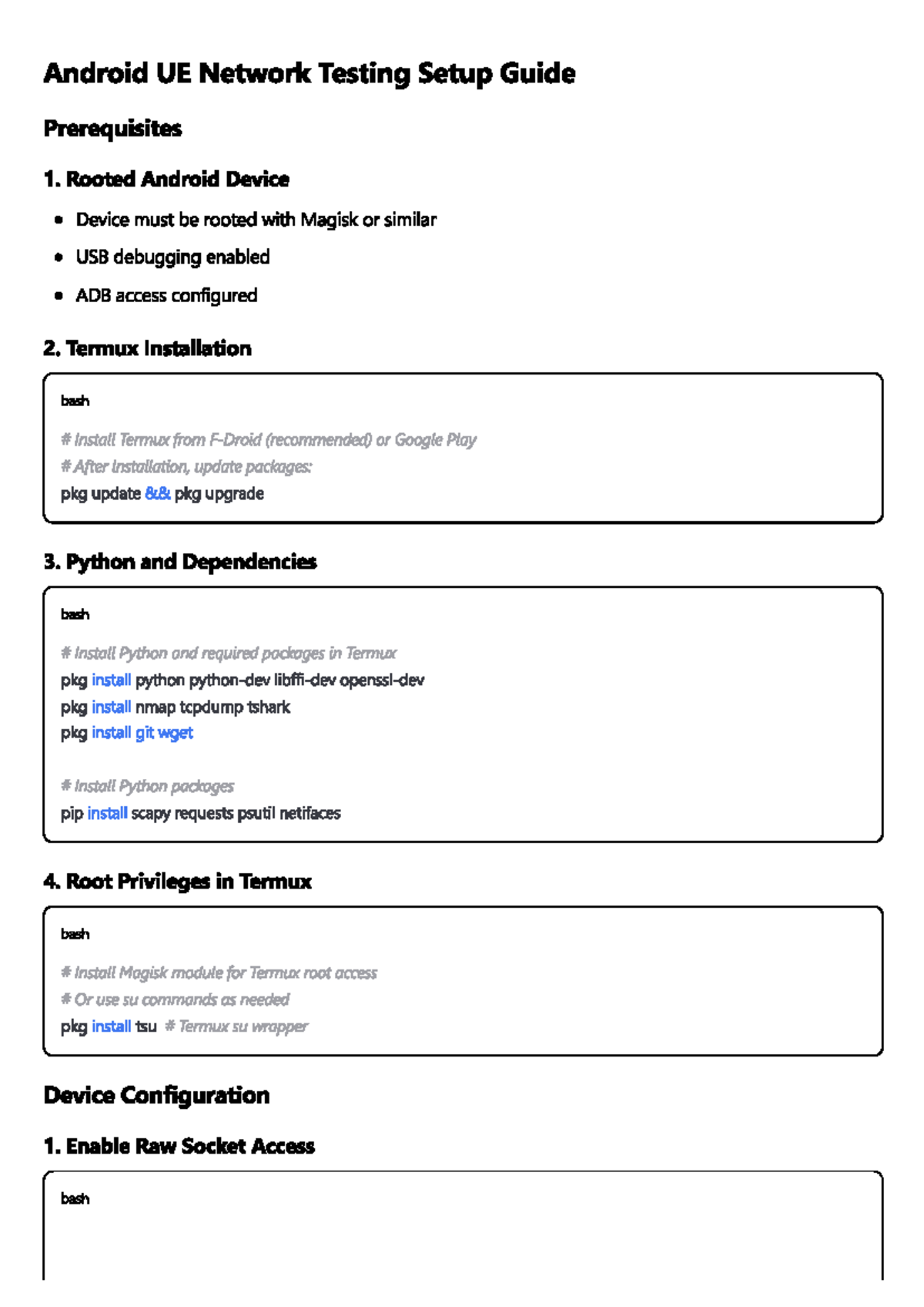 Android UE Network Testing Setup Guide - ueu - Studocu