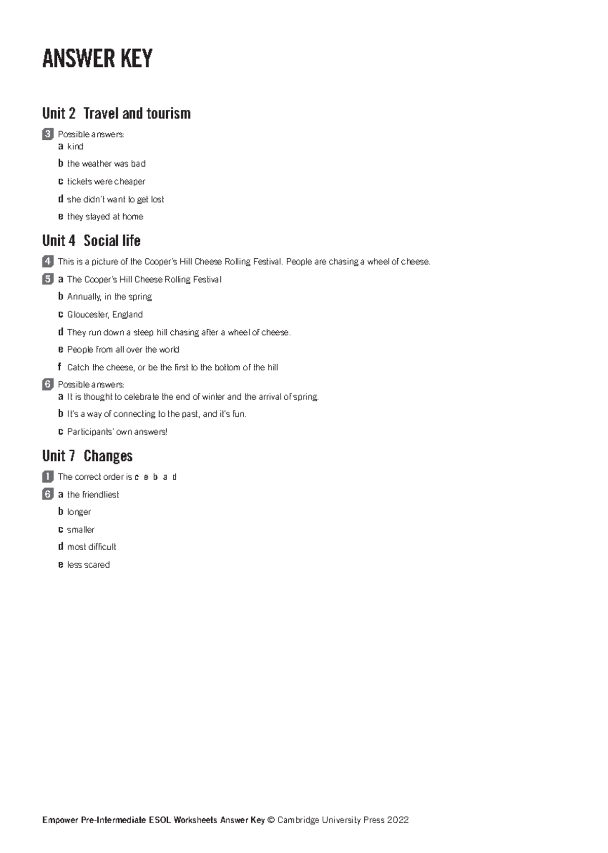 748355710 Empower Pre-Intermediate 2nd Ed Answer Key - Studocu