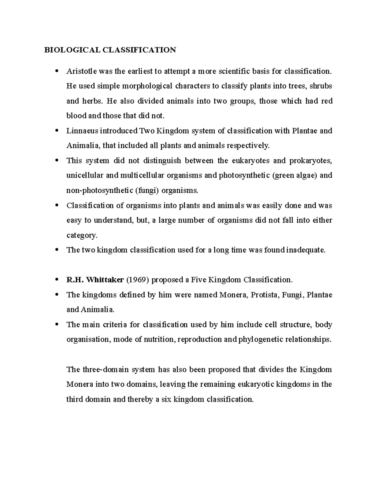 Bio-classification of Kingdom Monera: Bacteria Overview and Types - Studocu