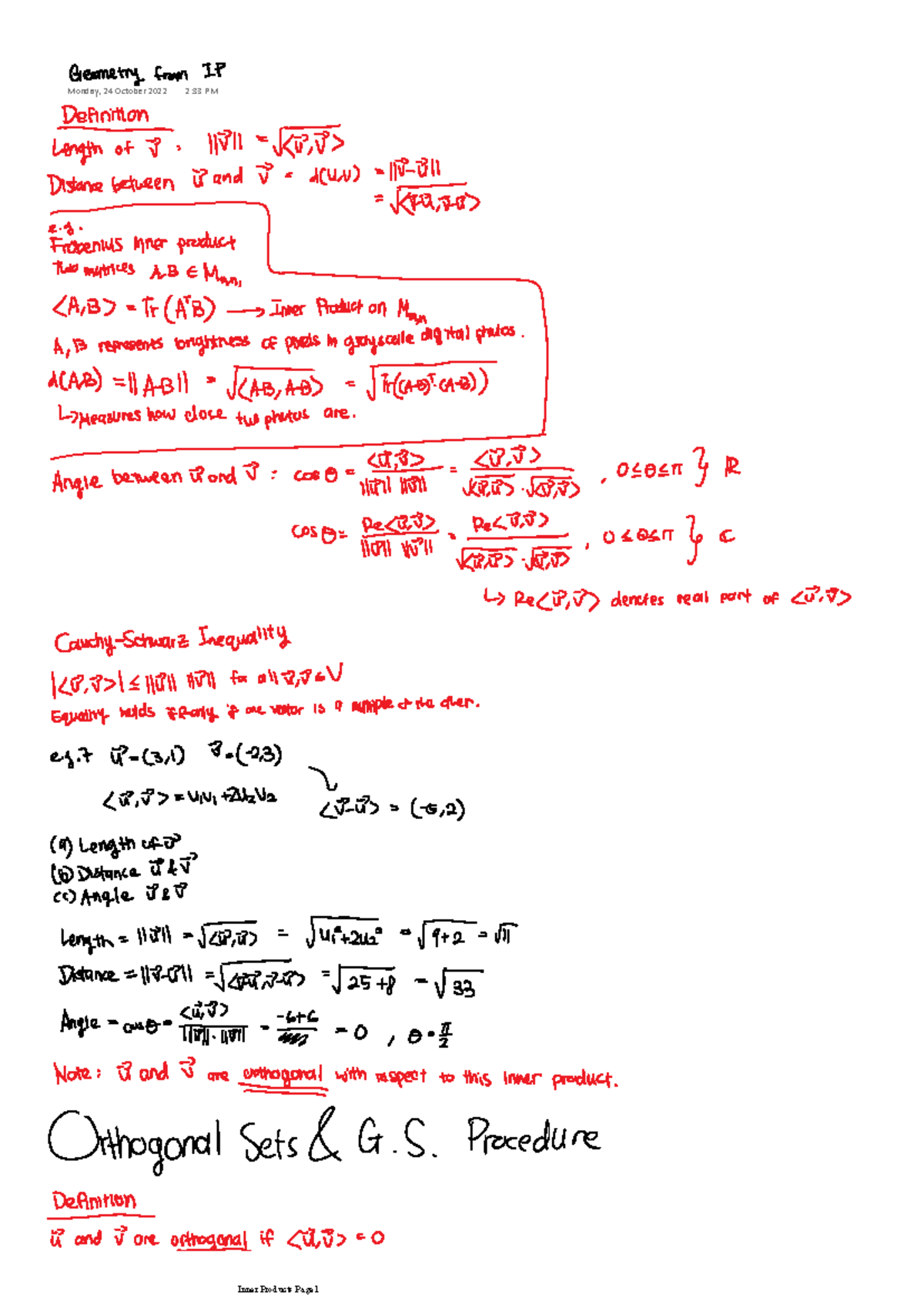 Geometry from IP with examples - MAST10007 - Monday, 24 October 2022 2: ...