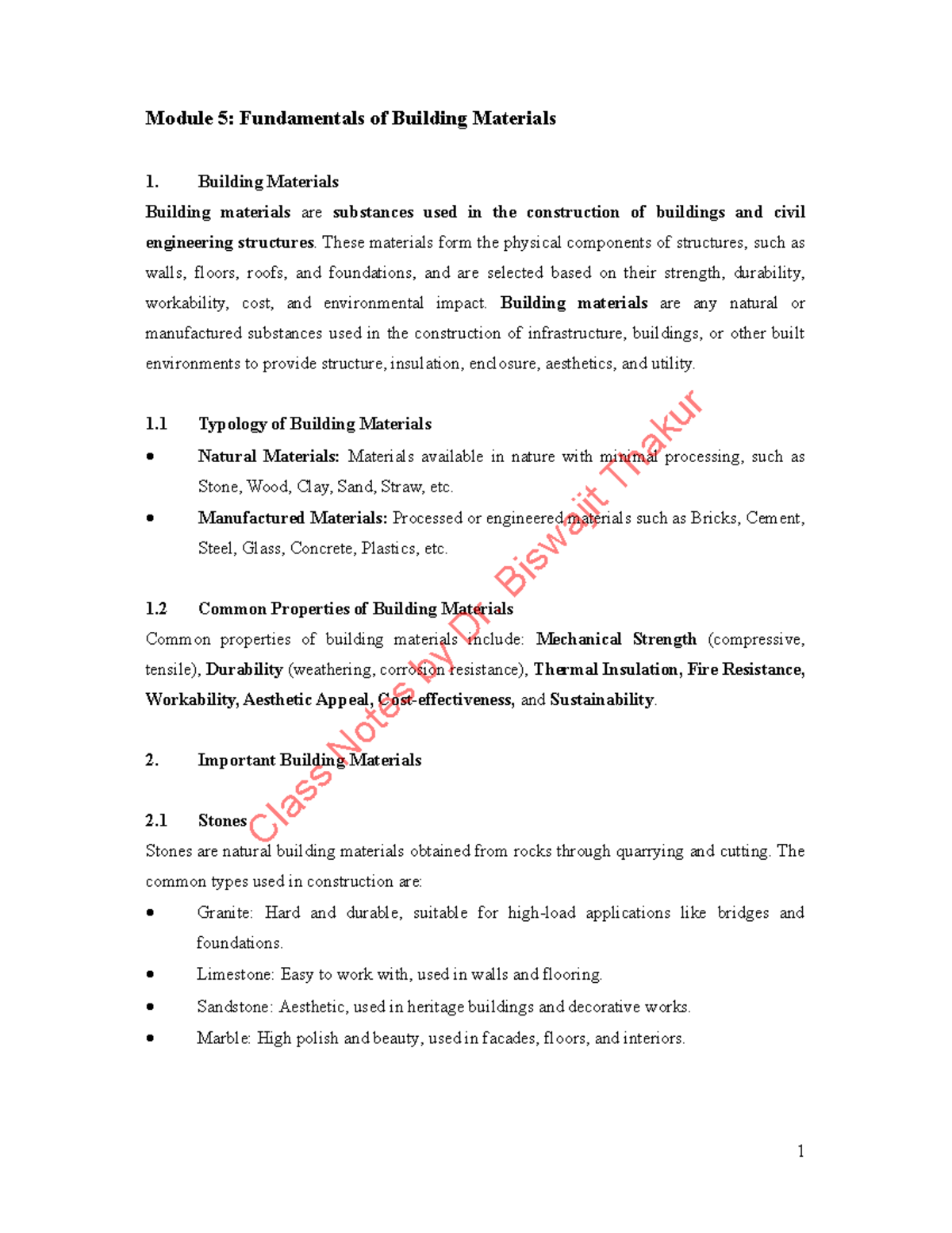 Module 5: Key Concepts in Building Materials and Their Applications ...