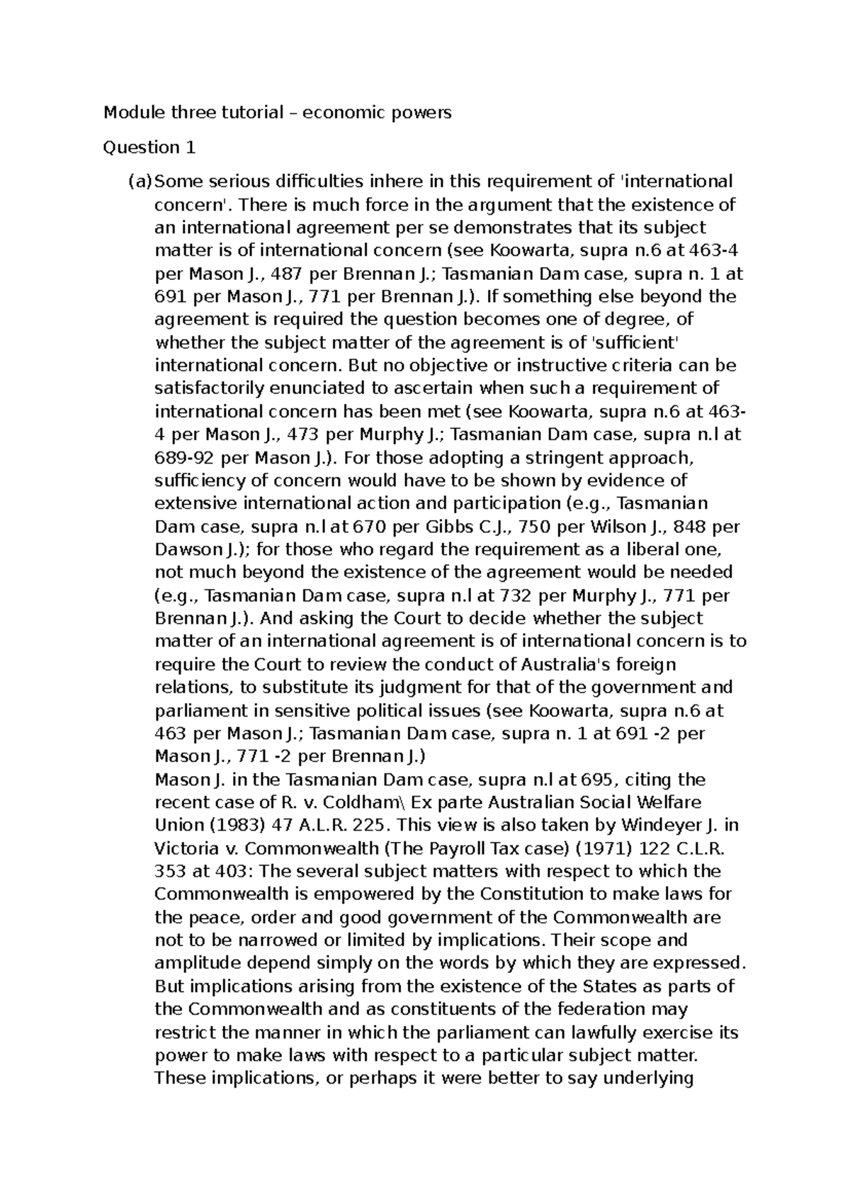 Module 3 Tutorial: Economic Powers Analysis and Questions - Studocu