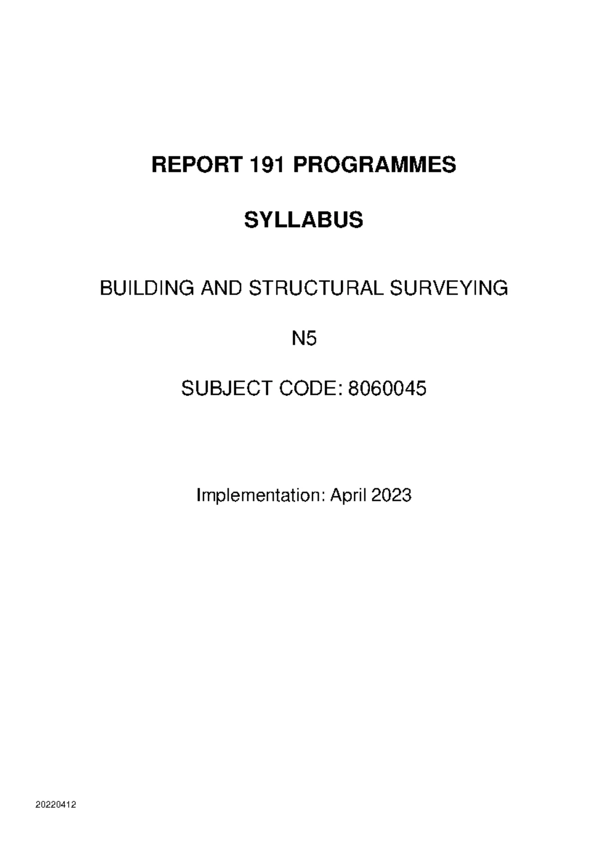 ICASS Guidelines for Report 191 Programmes - January 2020 - Studocu