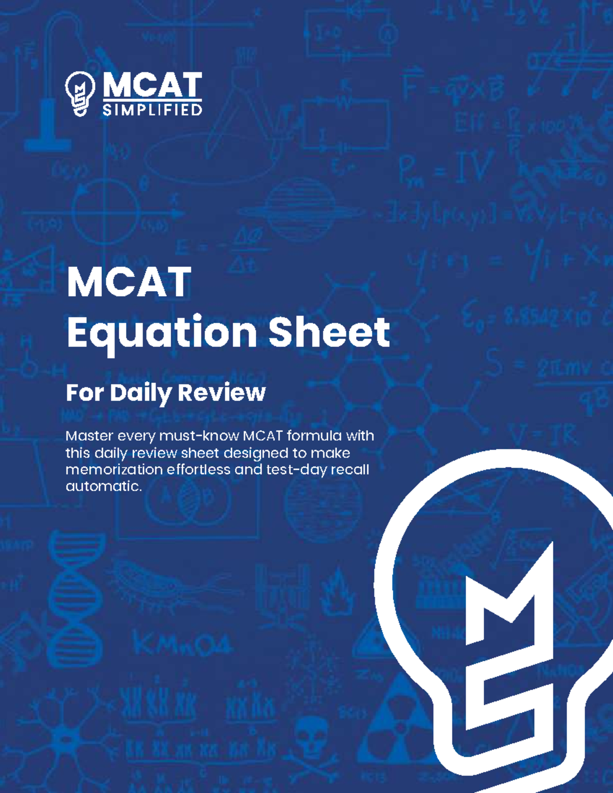 MCAT Equation Sheet: Daily Review for Kinematics, Mechanics & More ...