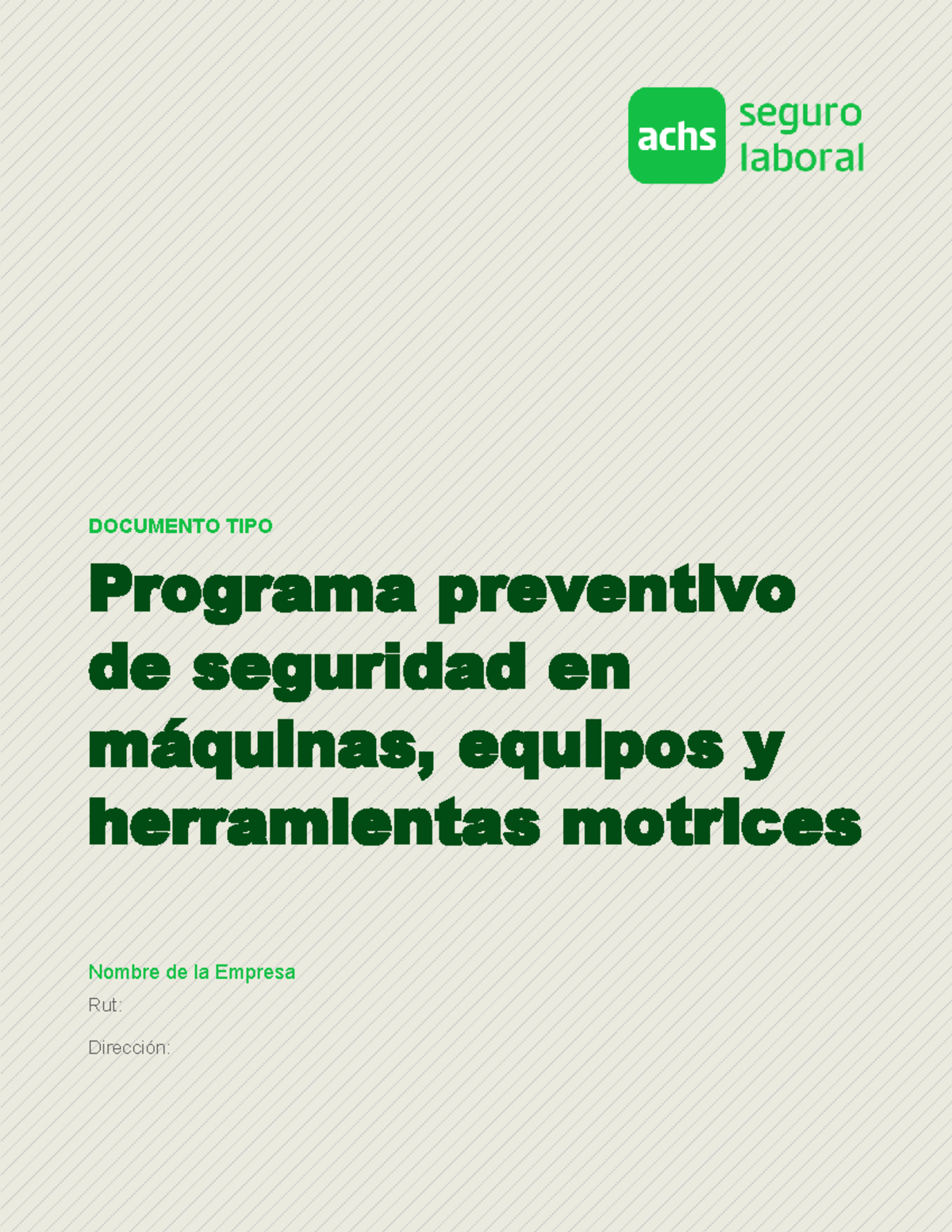 Programa Preventivo de Seguridad en Máquinas y Herramientas - MEHM ...